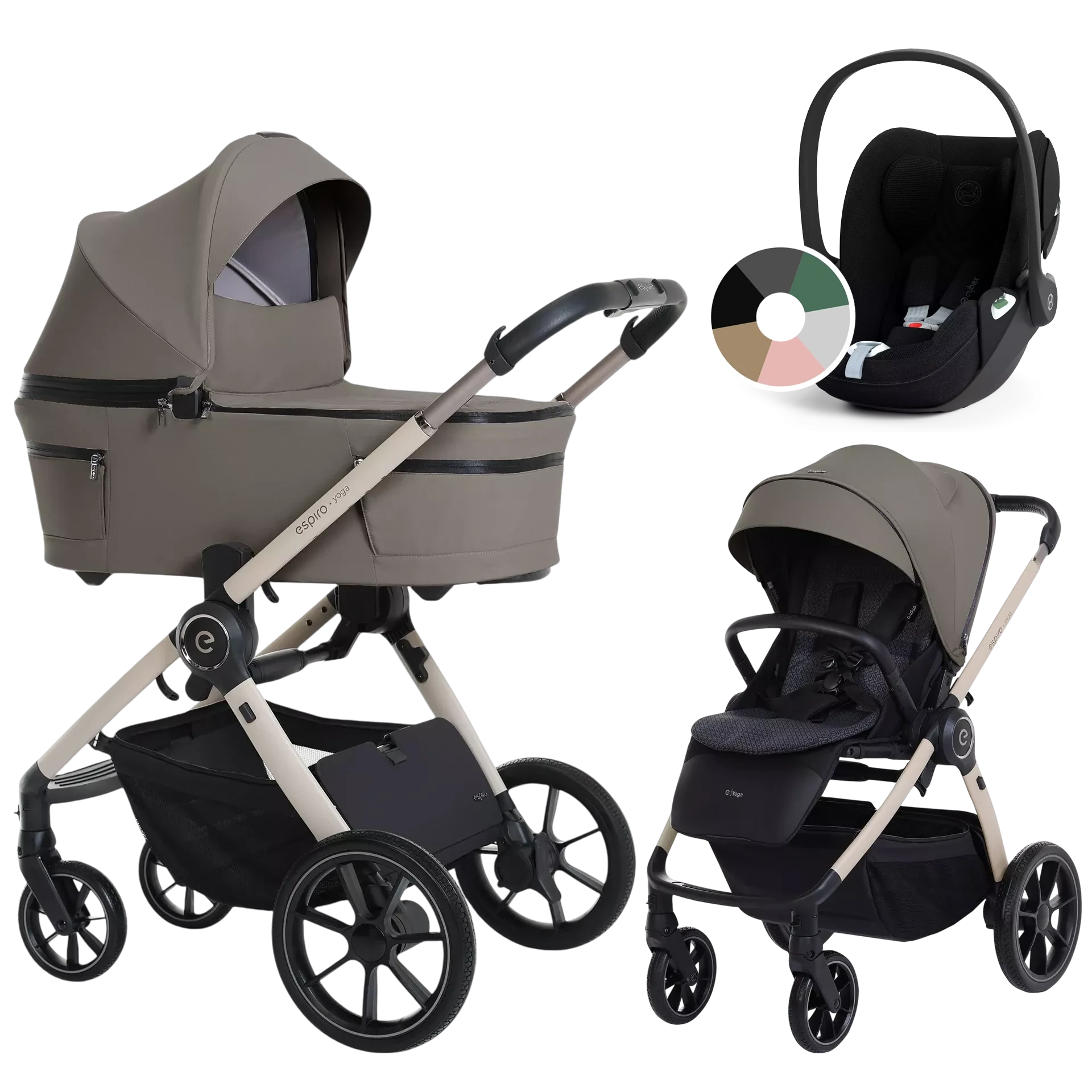 Espiro Yoga 2025 + Cybex Cloud T i-Size - wózek 3w1 | 109 Meditation Breeze