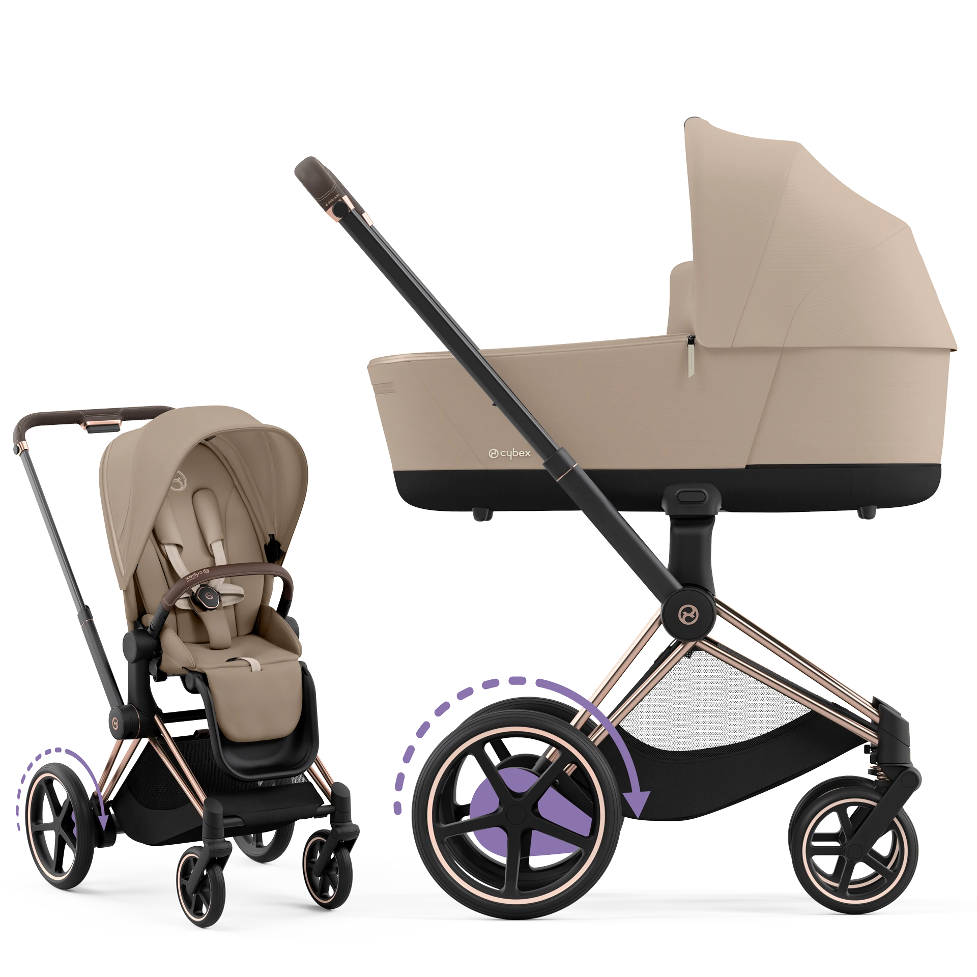 Cybex e-Priam 4.0 - 2w1 | Cozy Beige (Rosegold Frame)