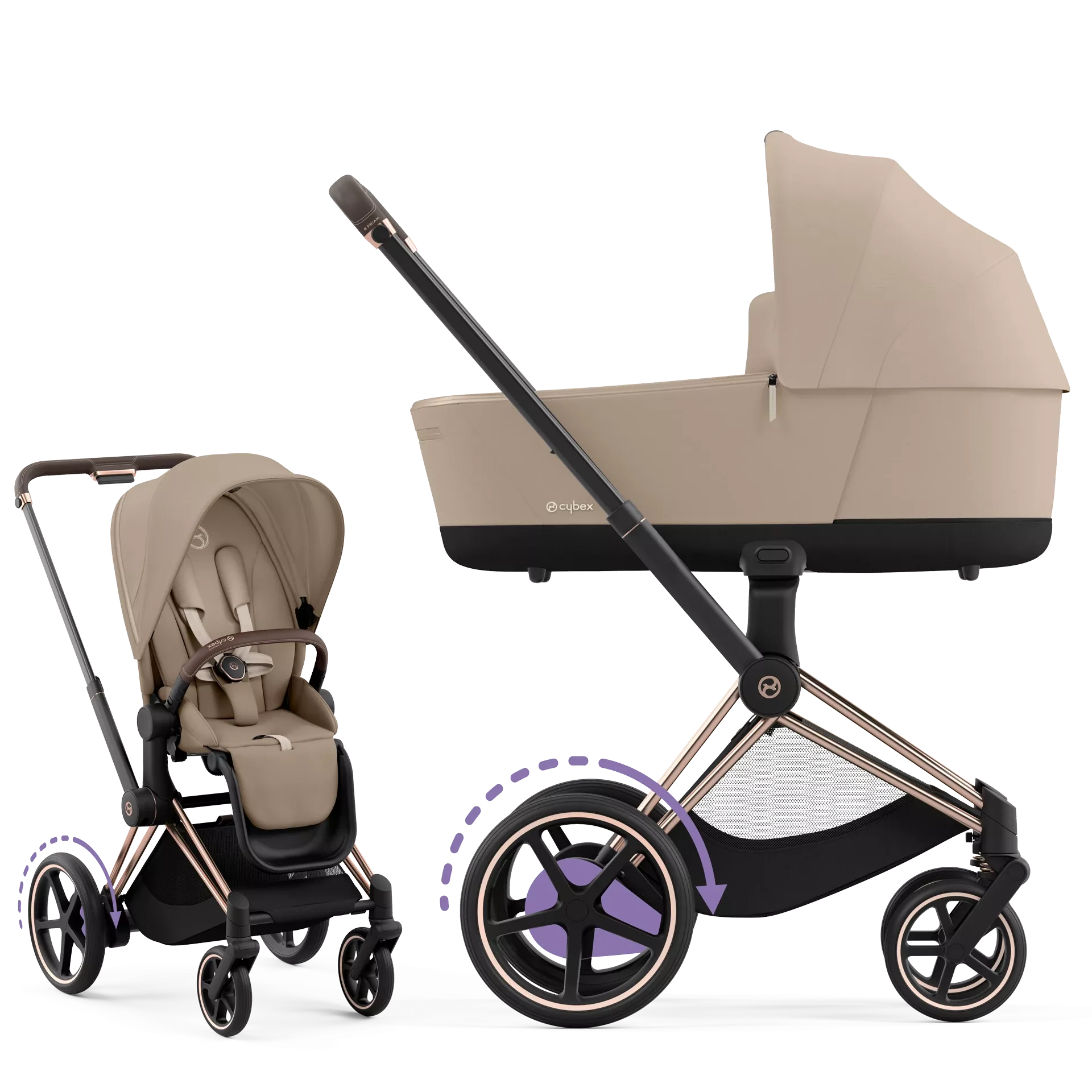 Cybex e-Priam 4.0 - 2w1 | Cozy Beige (Rosegold Frame)