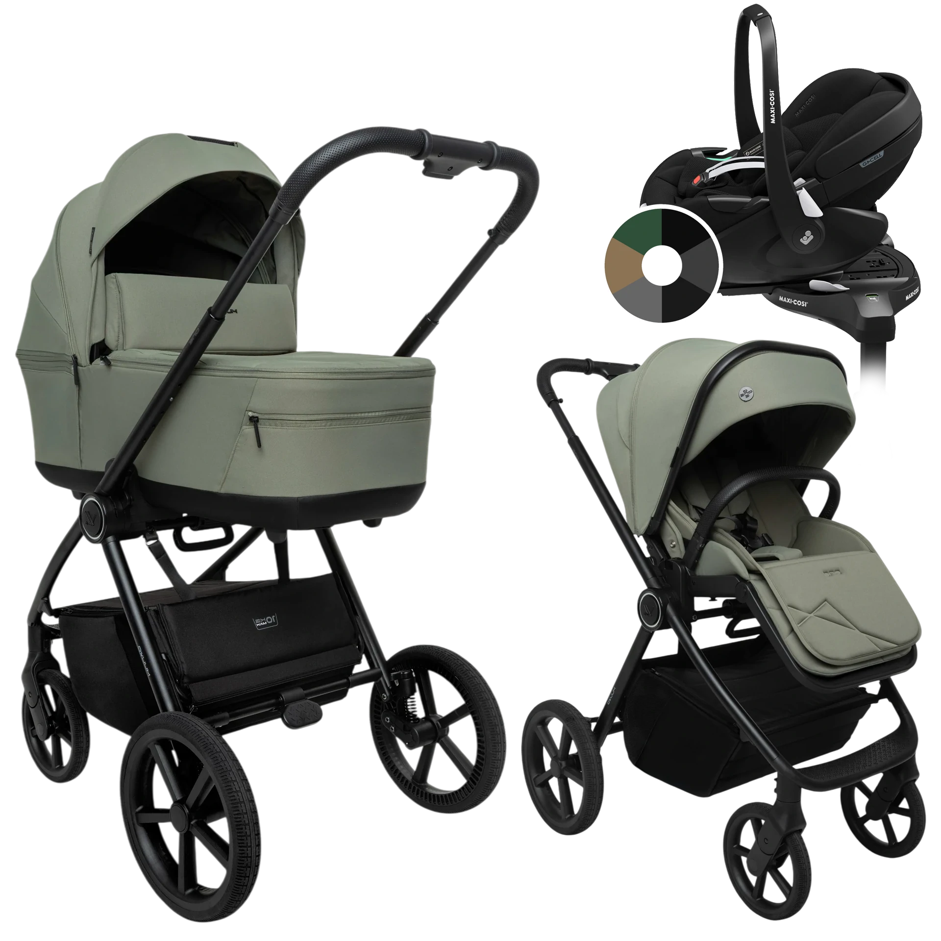Muuvo One + Maxi-Cosi Pebble 360 Pro2 + baza +GRATIS - 4w1 | Olive