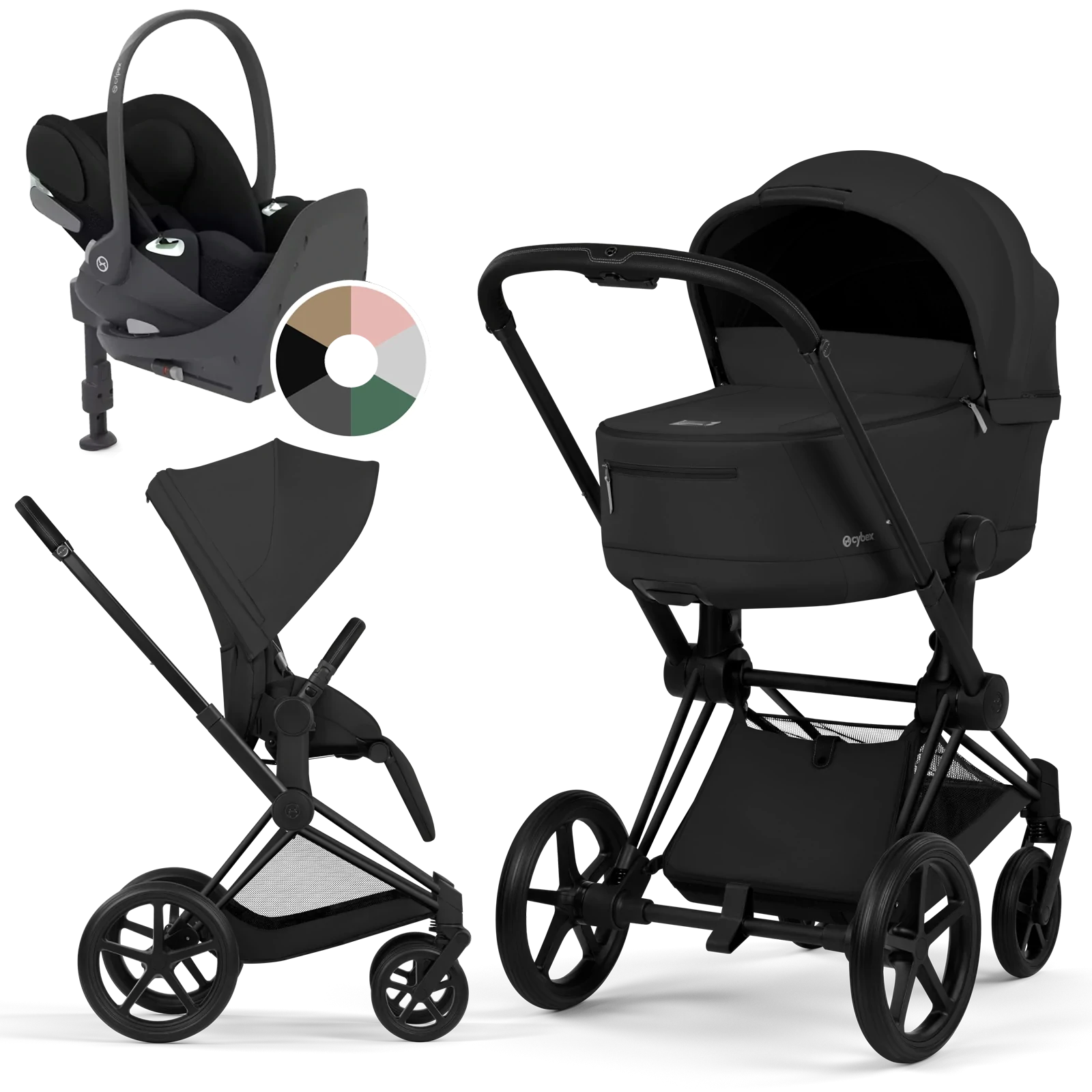 Cybex Priam 5.0 - wózek 4w1 | Sepia Black - Matt Black (Comfort)
