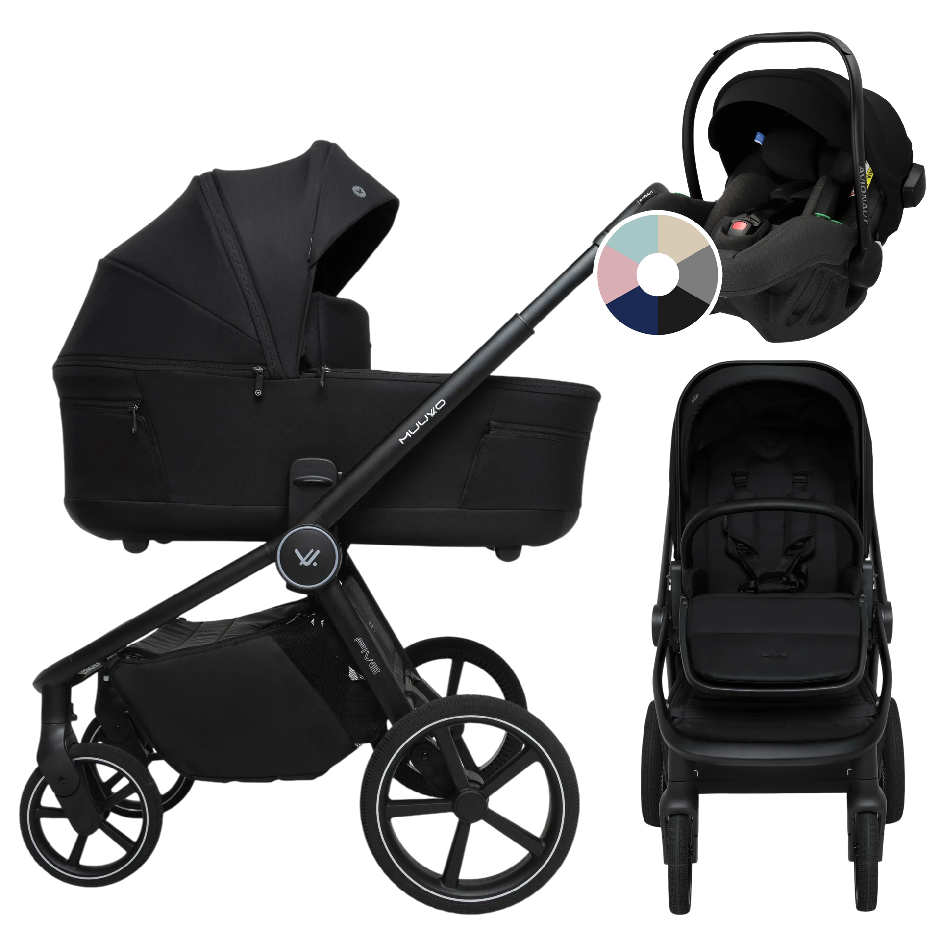 Muuvo Five + Avionaut Pixel Pro 2.0 C +GRATIS - 3w1 | Classic Black
