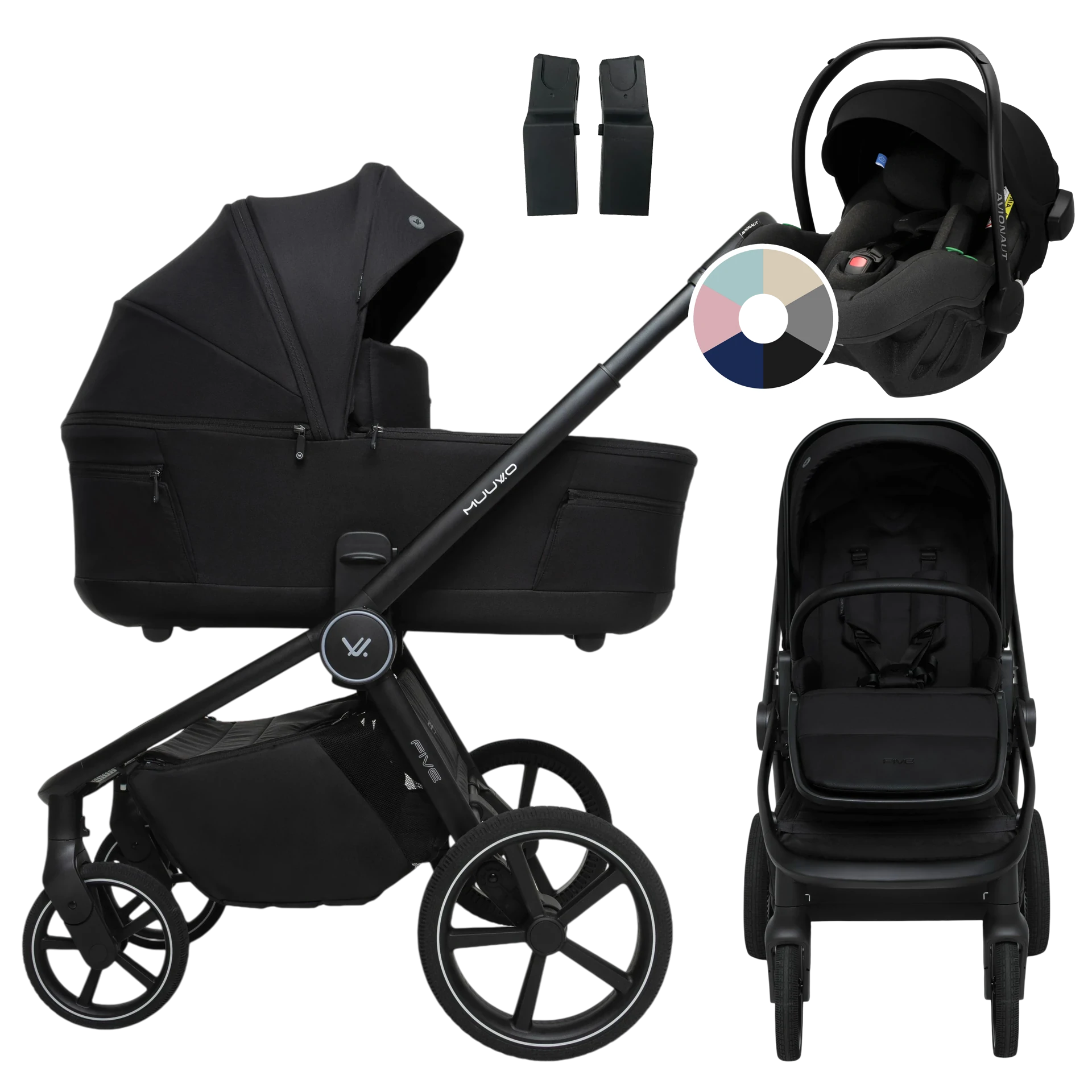 Muuvo Five + Avionaut Pixel Pro 2.0 C +GRATIS - 3w1 | Classic Black