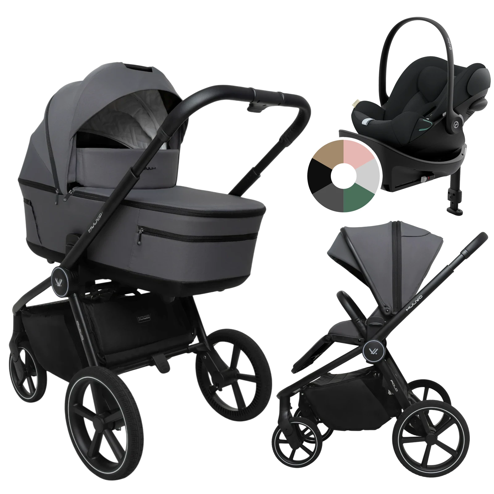 Muuvo Fold + Cybex Cloud G3 + baza G3 + GRATIS - 4w1 | Iron Graphite