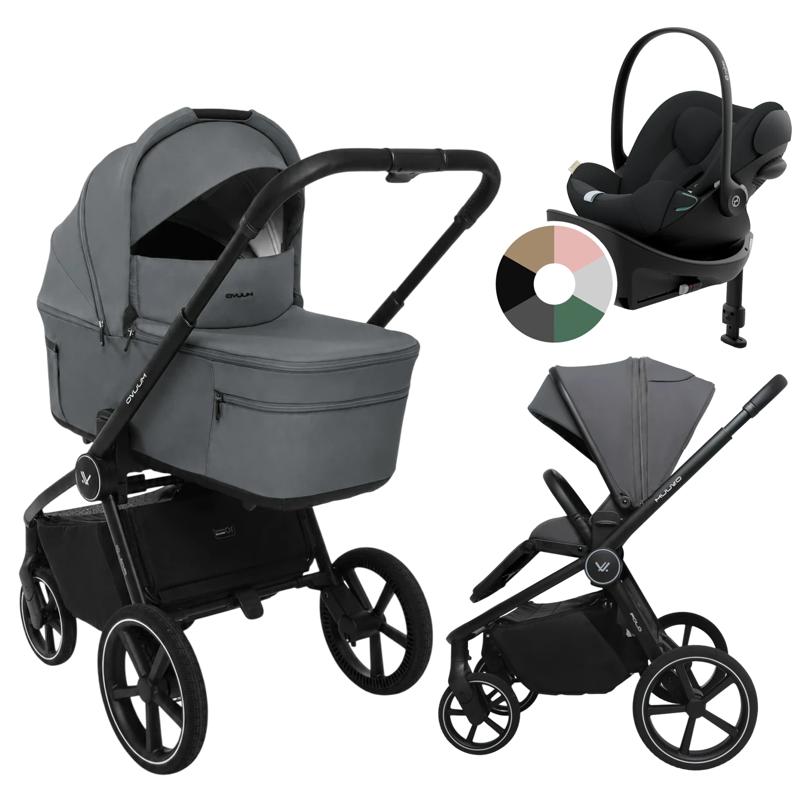 Muuvo Fold + Cybex Cloud G3 + baza G3 + GRATIS - 4w1 | Iron Graphite
