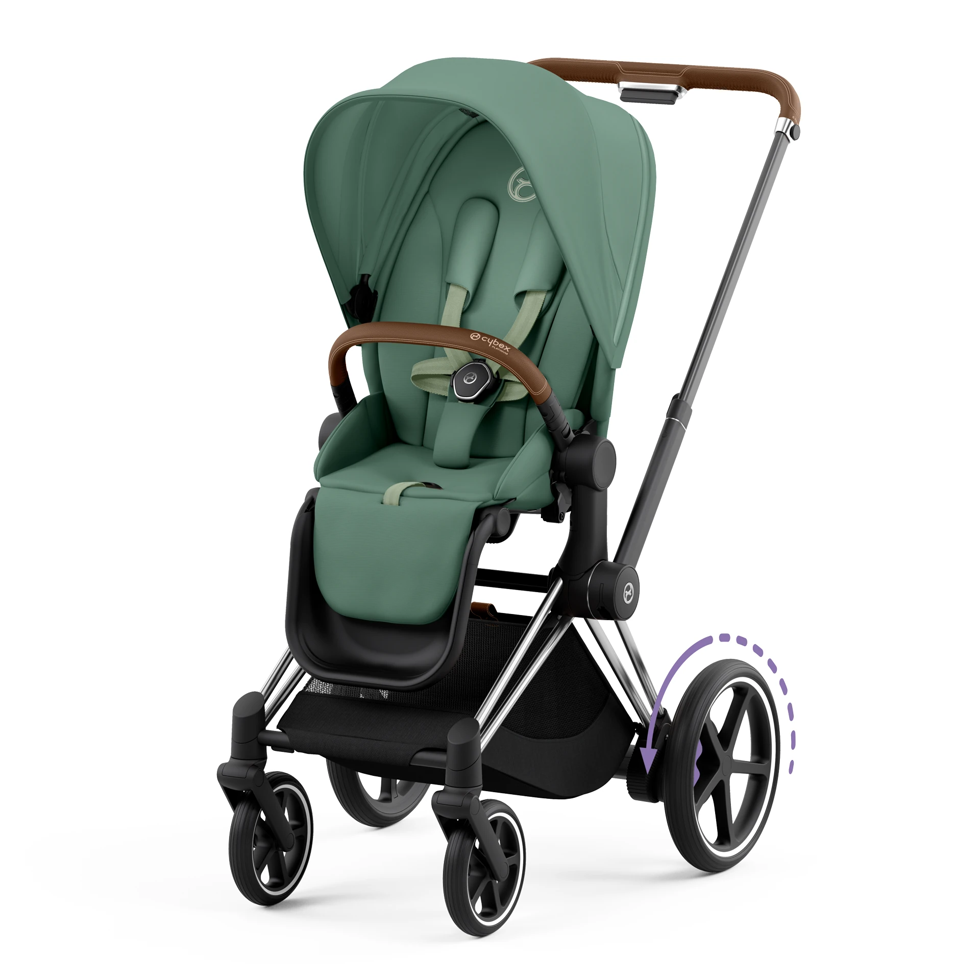 Cybex e-Priam 4.0 - 2w1 | Leaf Green (Chrome Brown Frame)