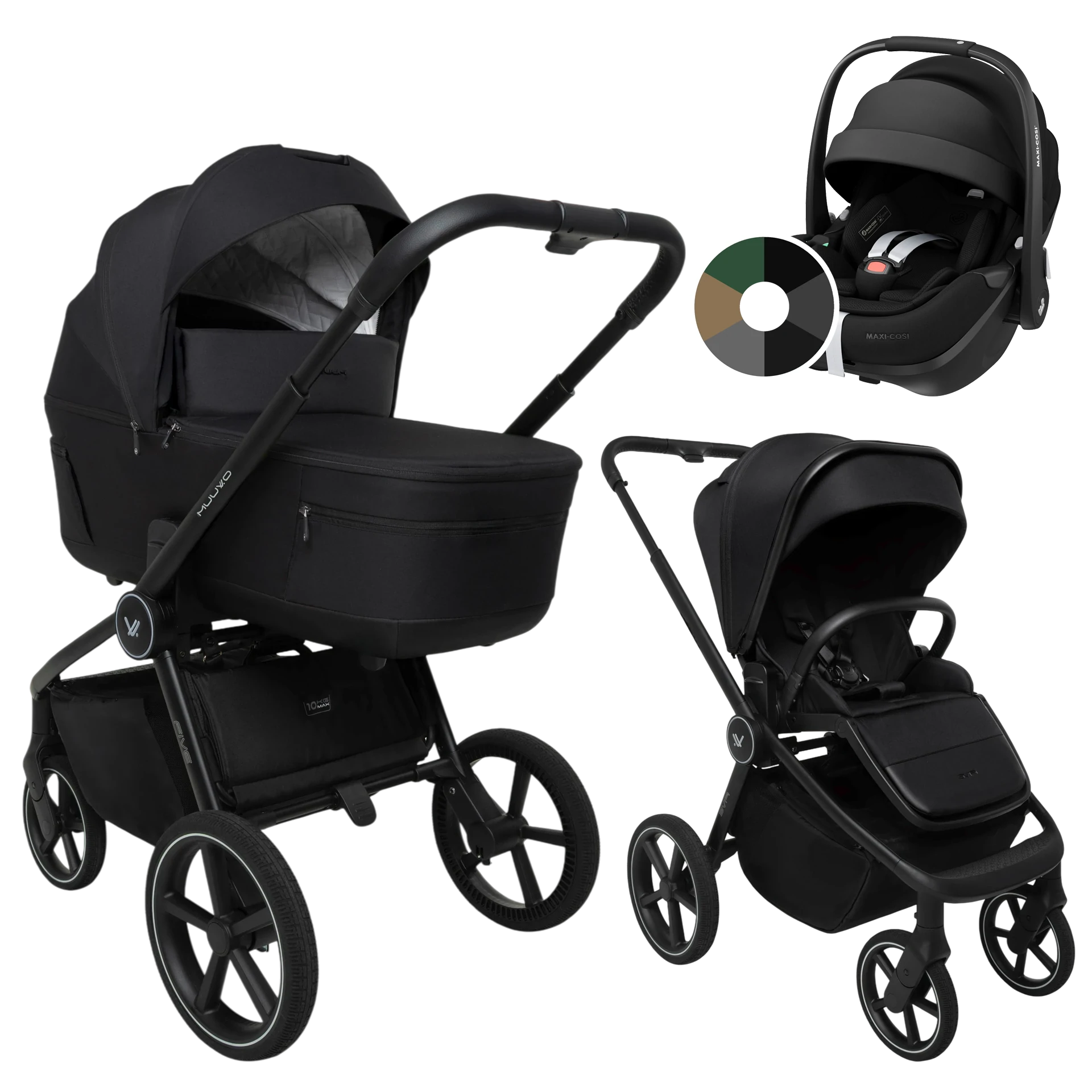 Muuvo Five + Maxi-Cosi Pebble 360 Pro2 +GRATIS - 3w1 | Classic Black
