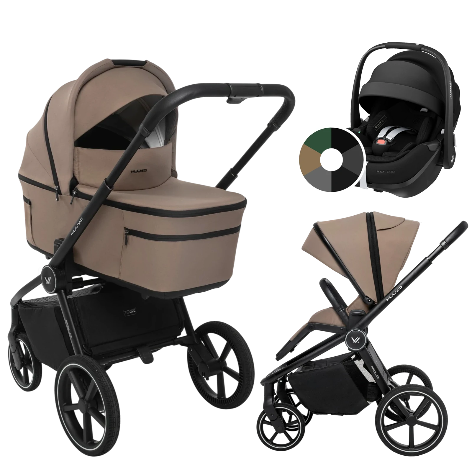 Muuvo Fold + Maxi-Cosi Pebble 360 Pro2 + GRATIS - 3w1 | Mokka