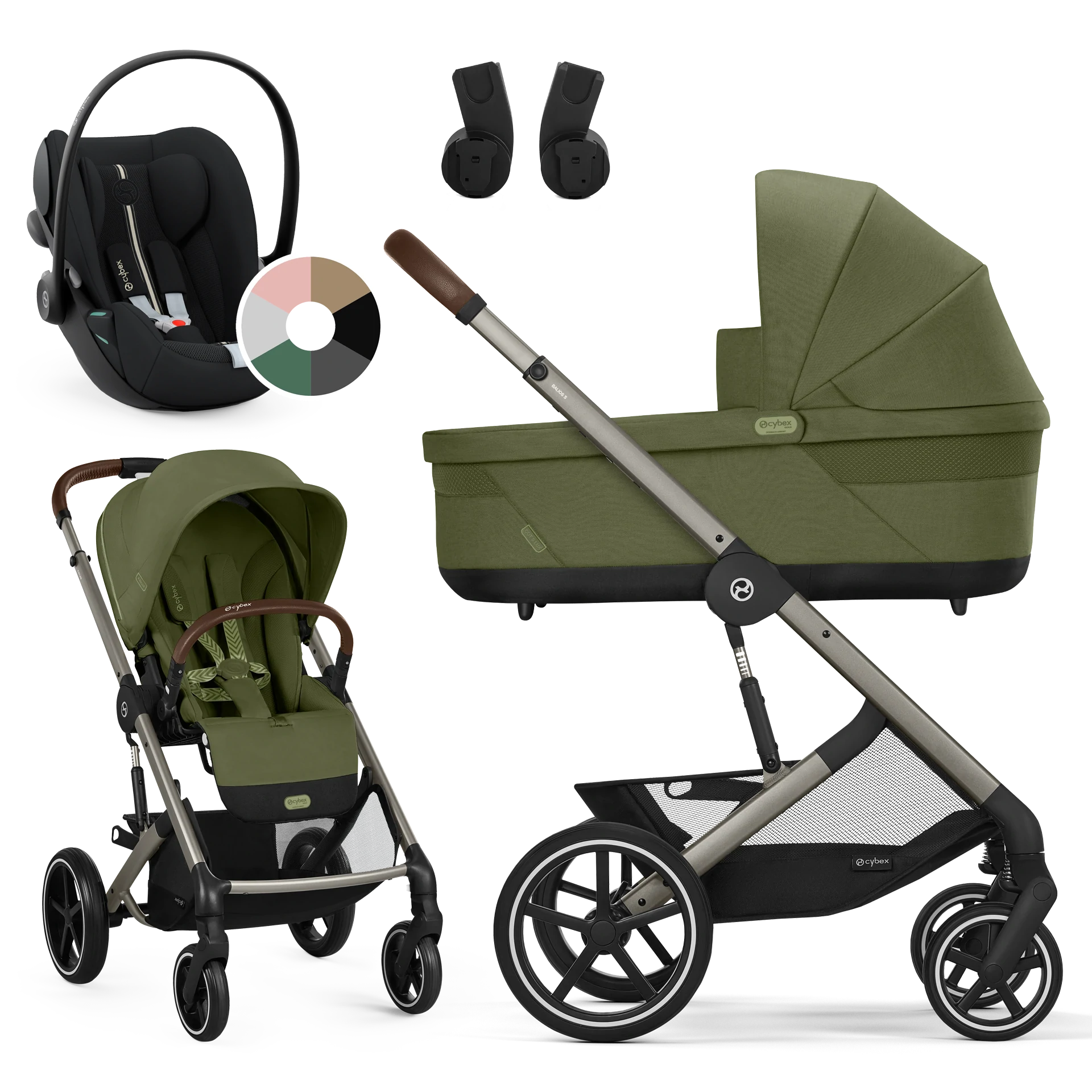 Cybex Balios S Lux + Cybex Cloud G i-Size - wózek 3w1 | Moss Green