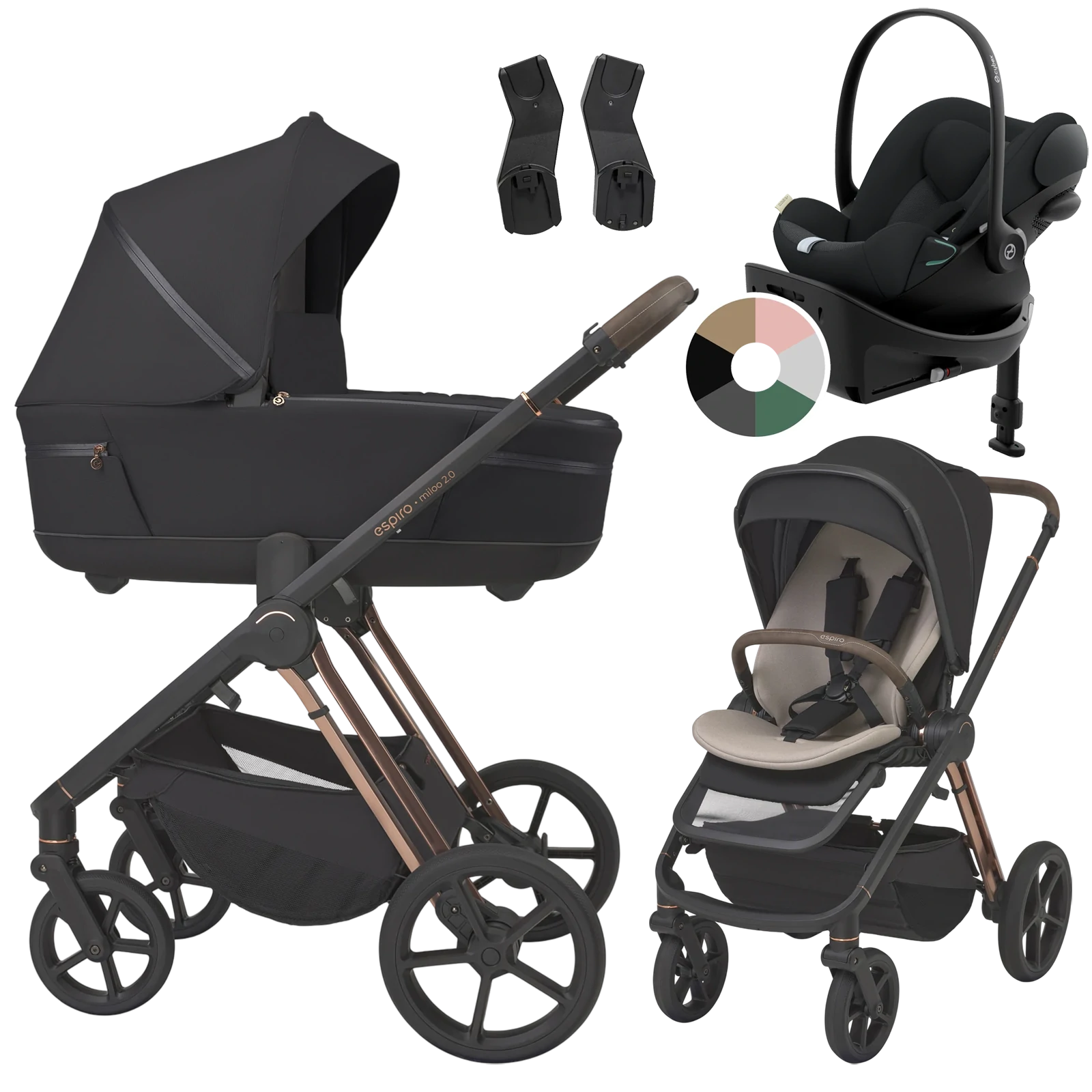 Espiro Miloo 2.0 + Cybex Cloud G + baza G +GRATIS - 4w1 |  310 Diamond Black