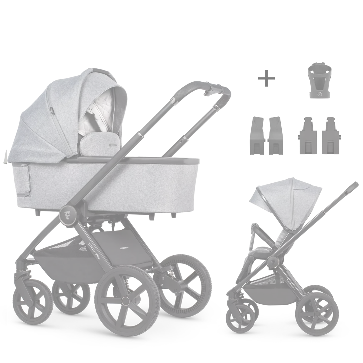 Venicci Tinum Upline +AKCESORIA - 2w1 | Classic Grey