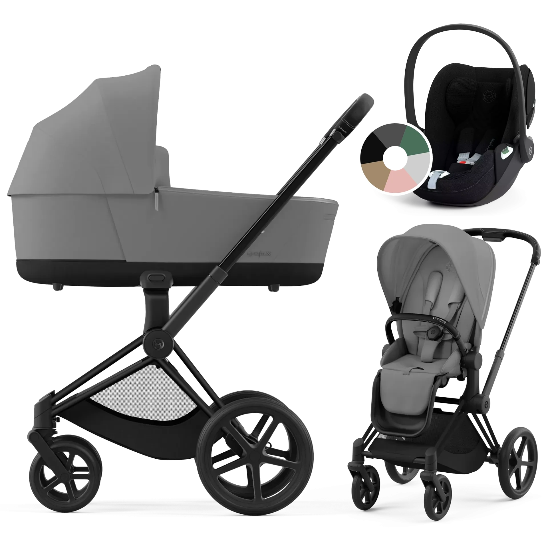 Cybex Priam 4.0 + Cybex Cloud T i-Size - 3w1 | Mirage Grey (Matt Black Frame)