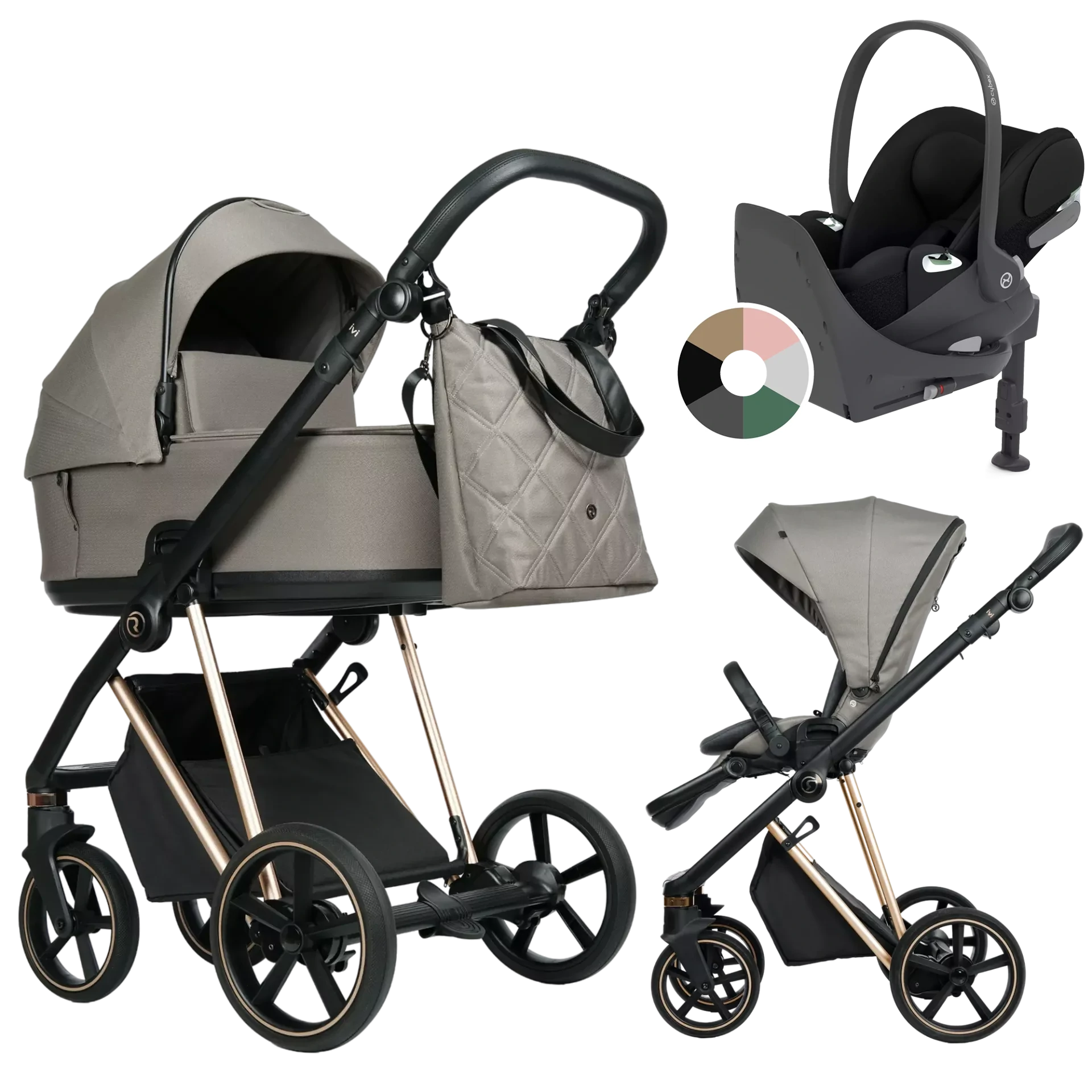 Roan Ivi 2.0 + Cybex Cloud T + baza T +GRATIS - 4w1 | Mocca