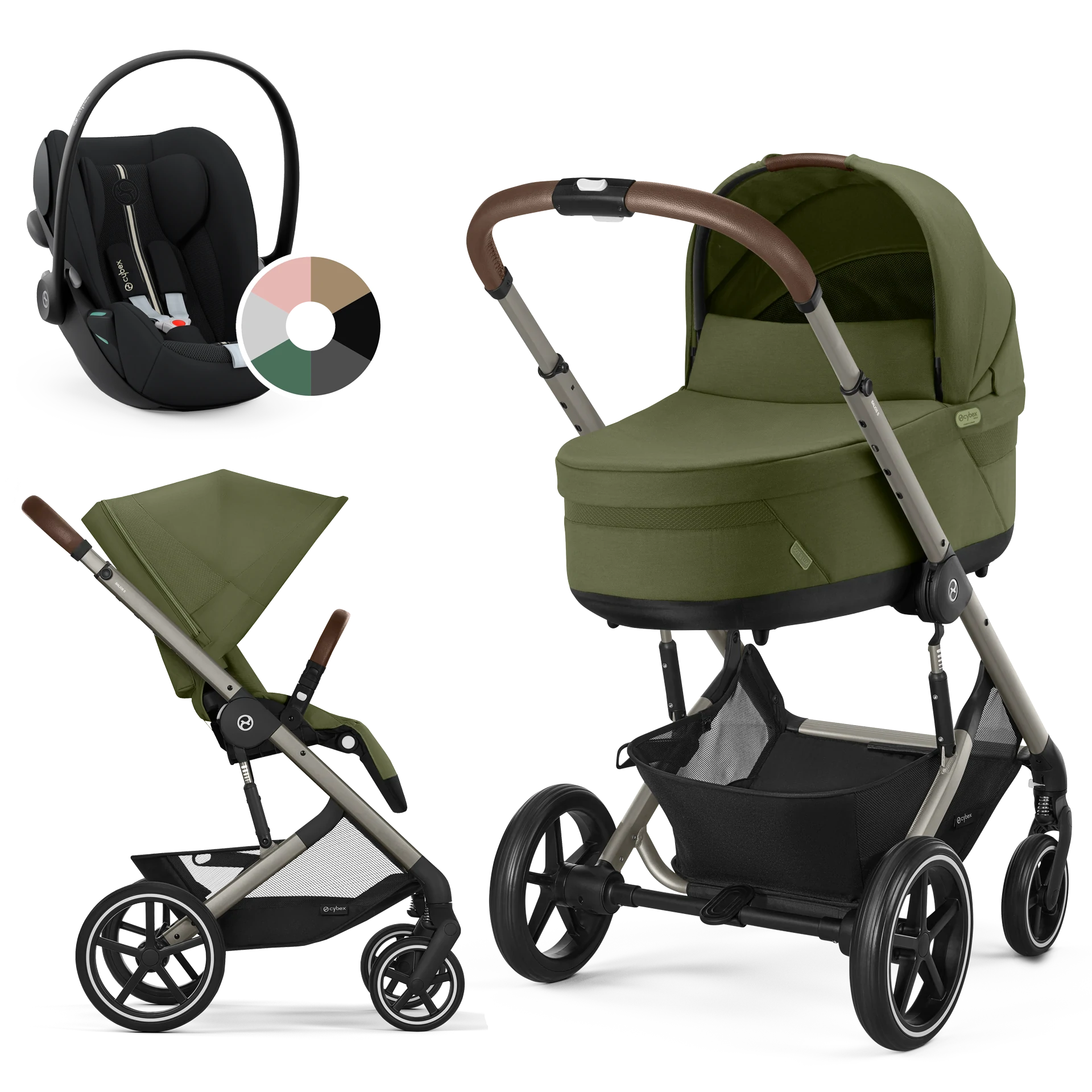 Cybex Balios S Lux + Cybex Cloud G i-Size - wózek 3w1 | Moss Green