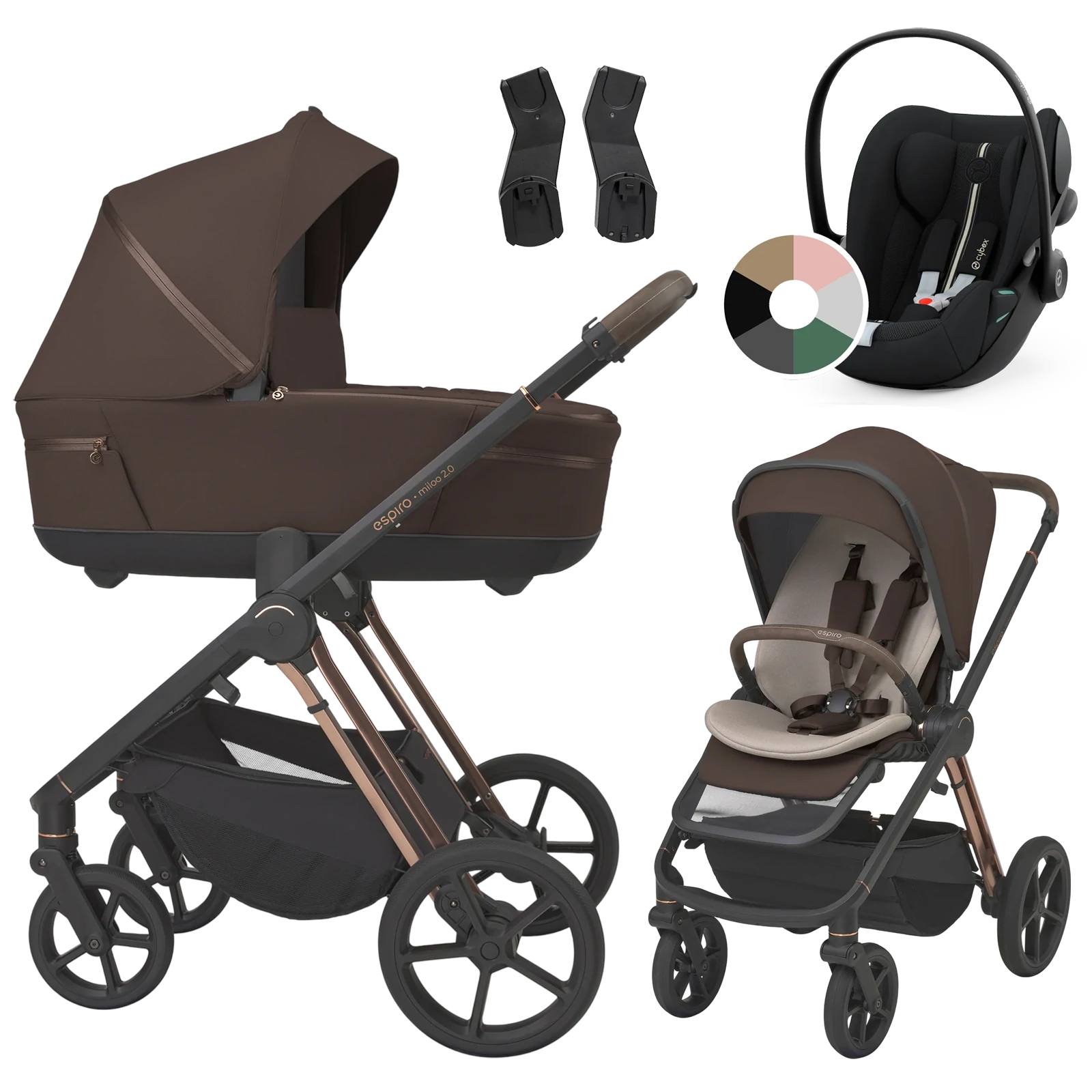 Espiro Miloo 2.0 + Cybex Cloud G i-Size +GRATIS - 3w1 | 308 Excellent Chocolate