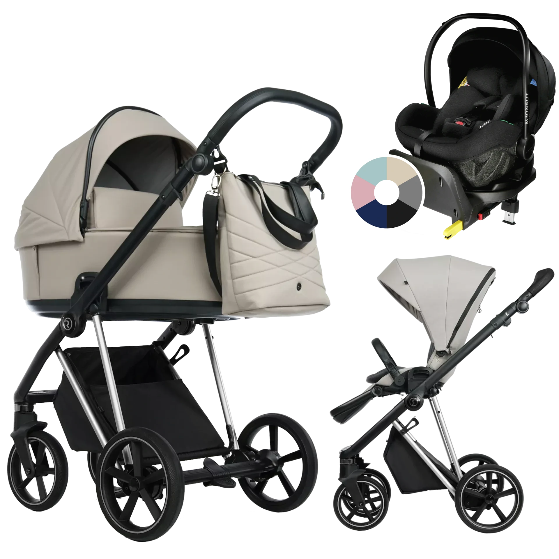 Roan Ivi 2.0 + Avionaut Pixel Pro 2.0 C + baza IQ Orbit +GRATIS - 4w1 | Sesame Champagne