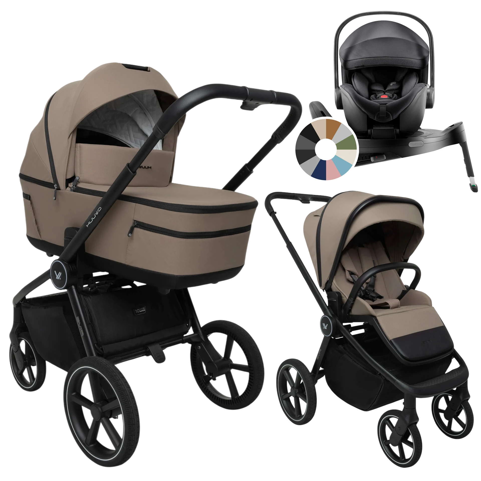 Muuvo Five + Britax Römer Baby-Safe Pro + baza Vario 5Z +GRATIS - 4w1 | Mokka