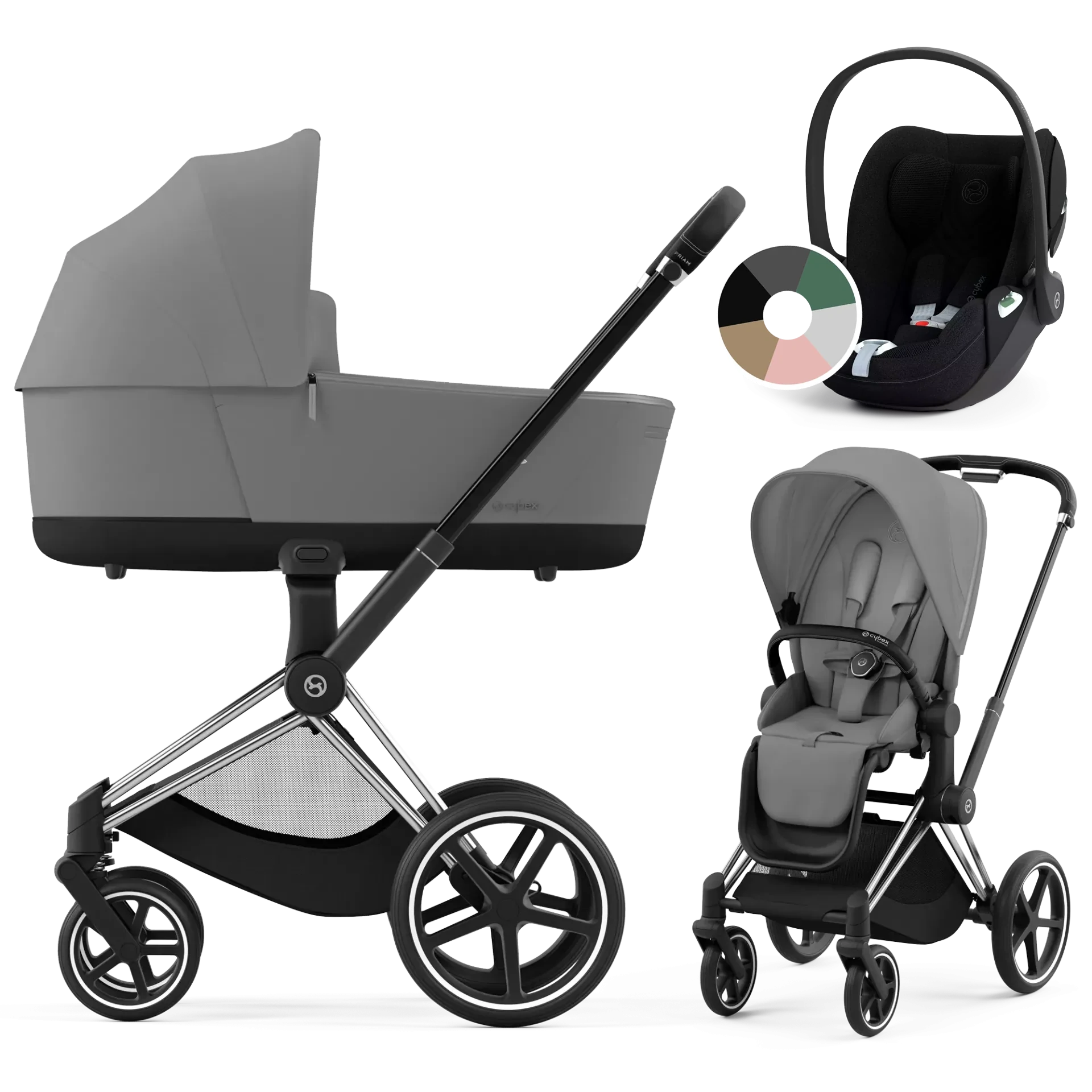 Cybex Priam 4.0 + Cybex Cloud T i-Size - 3w1 | Mirage Grey (Chrome Black Frame)