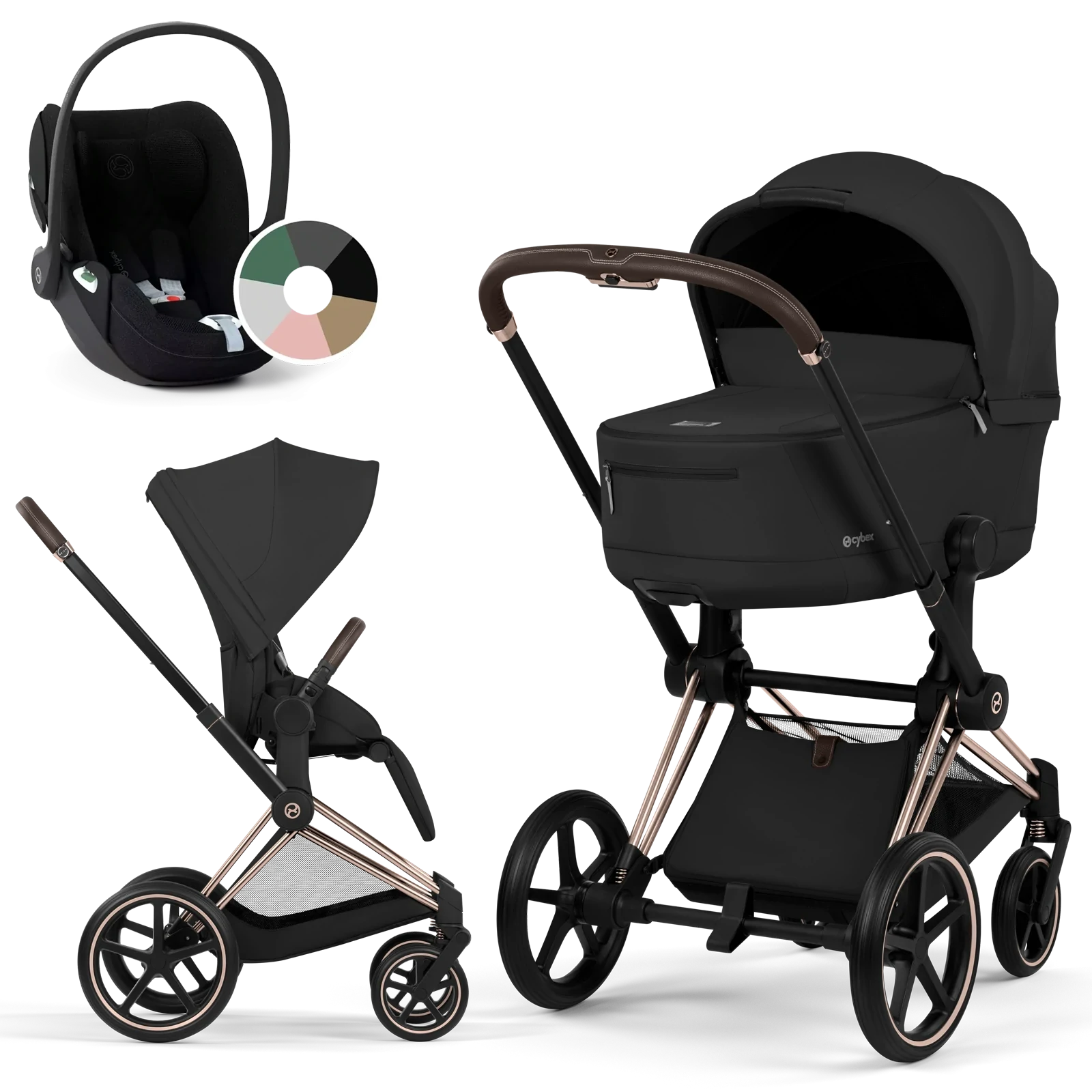 Cybex Priam 5.0 - wózek 3w1 | Sepia Black - Rosegold (Comfort)