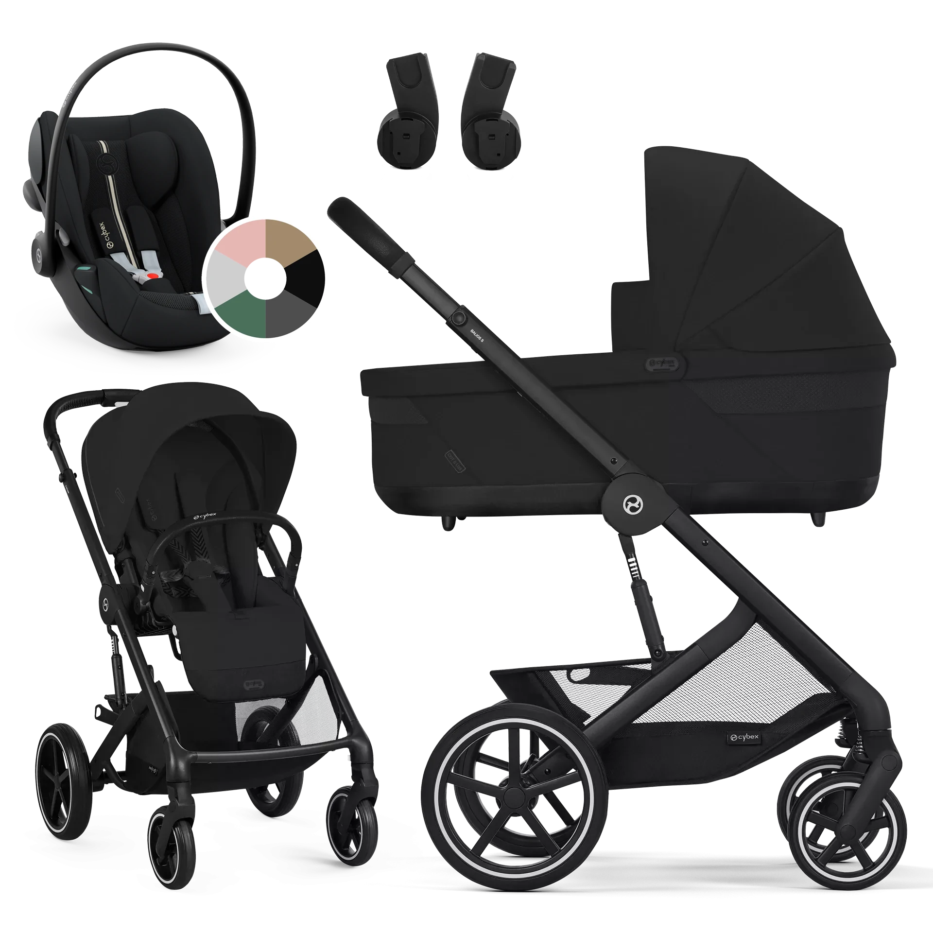 Cybex Balios S Lux + Cybex Cloud G i-Size - wózek 3w1 | Moon Black