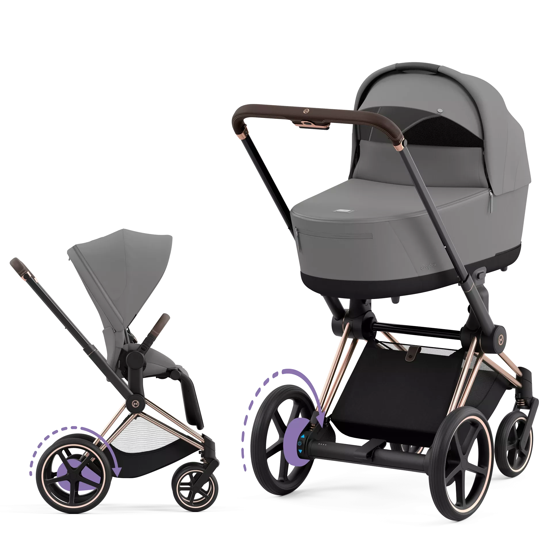 Cybex e-Priam 4.0 - 2w1 | Mirage Grey (Rosegold Frame)