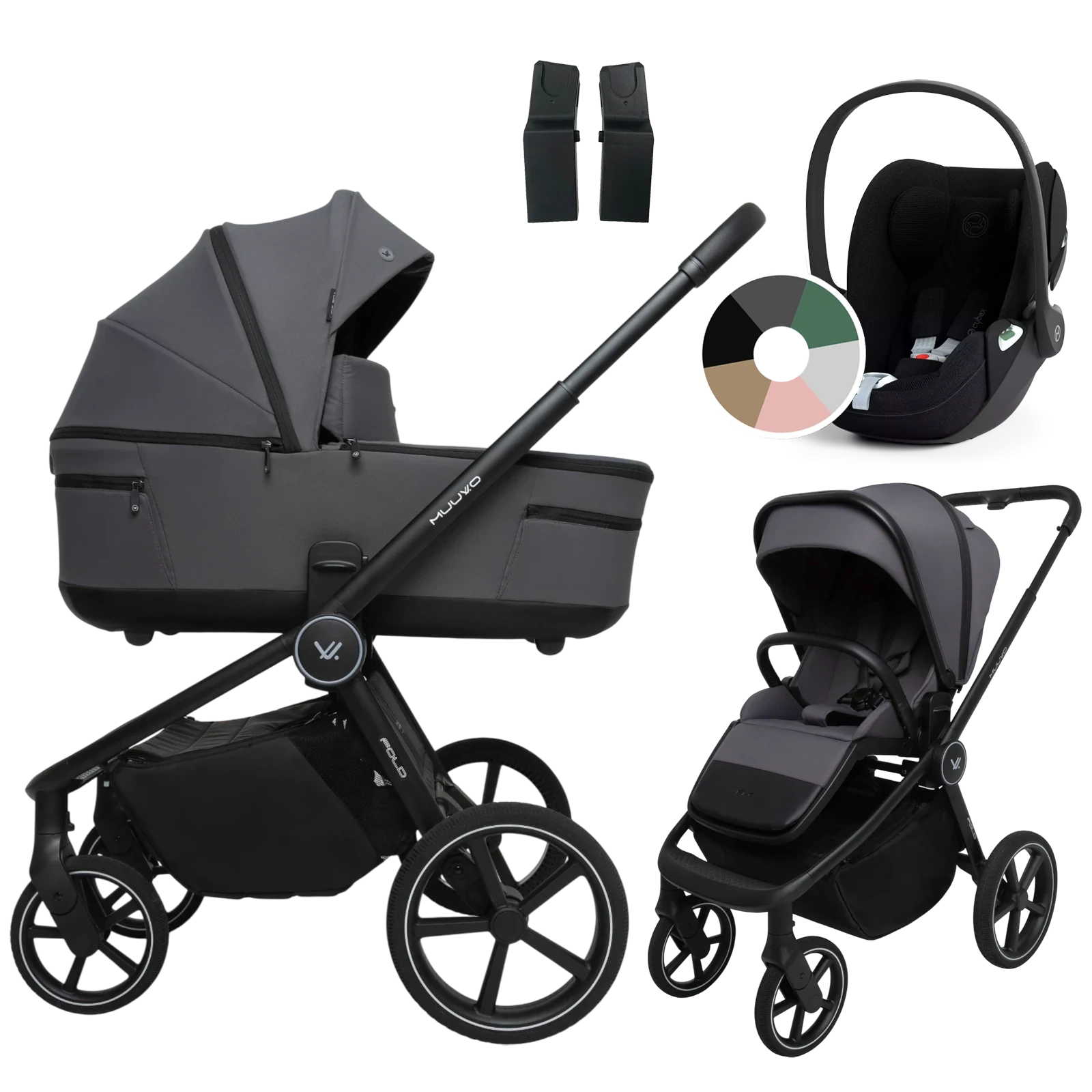 Muuvo Fold + Cybex Cloud T i-Size + GRATIS - 3w1 | Iron Graphite