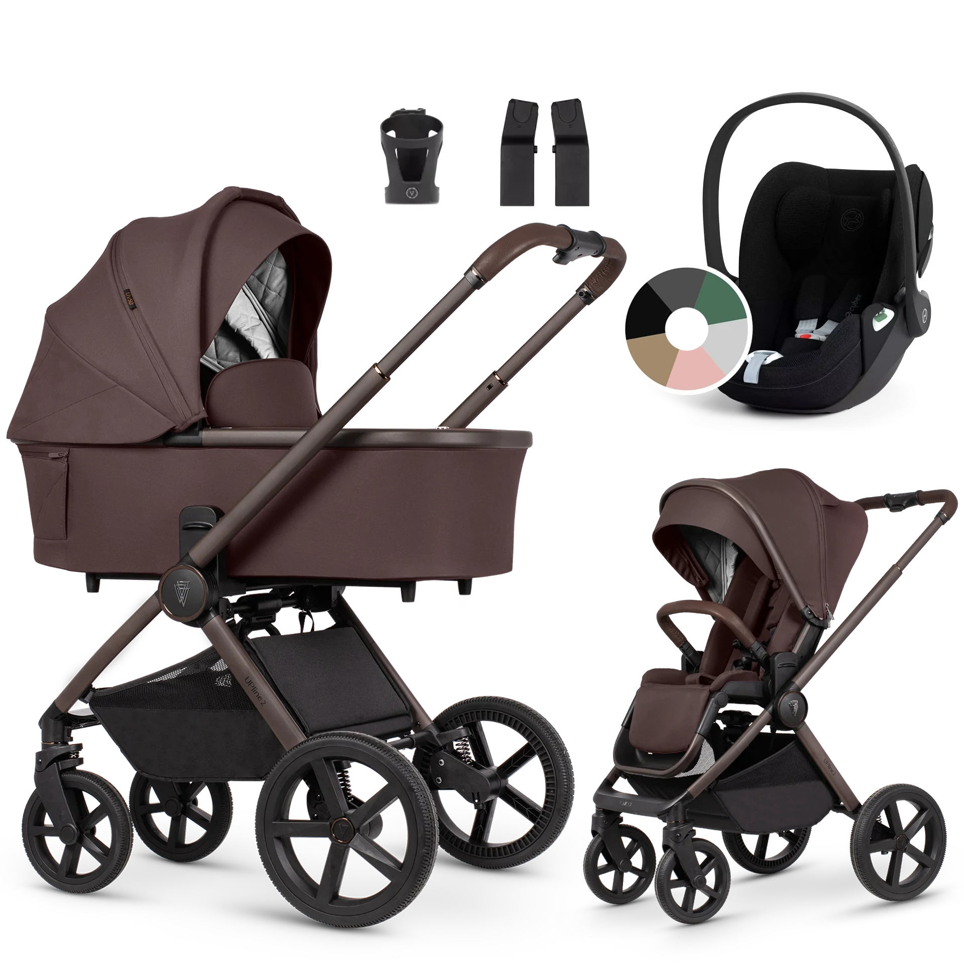Venicci Upline 2 + Cybex Cloud T i-Size +AKCESORIA - 3w1 | Burgundy Venicci Upline 2 + Cybex Cloud T i-Size +AKCESORIA - 3w1 | Burgundy