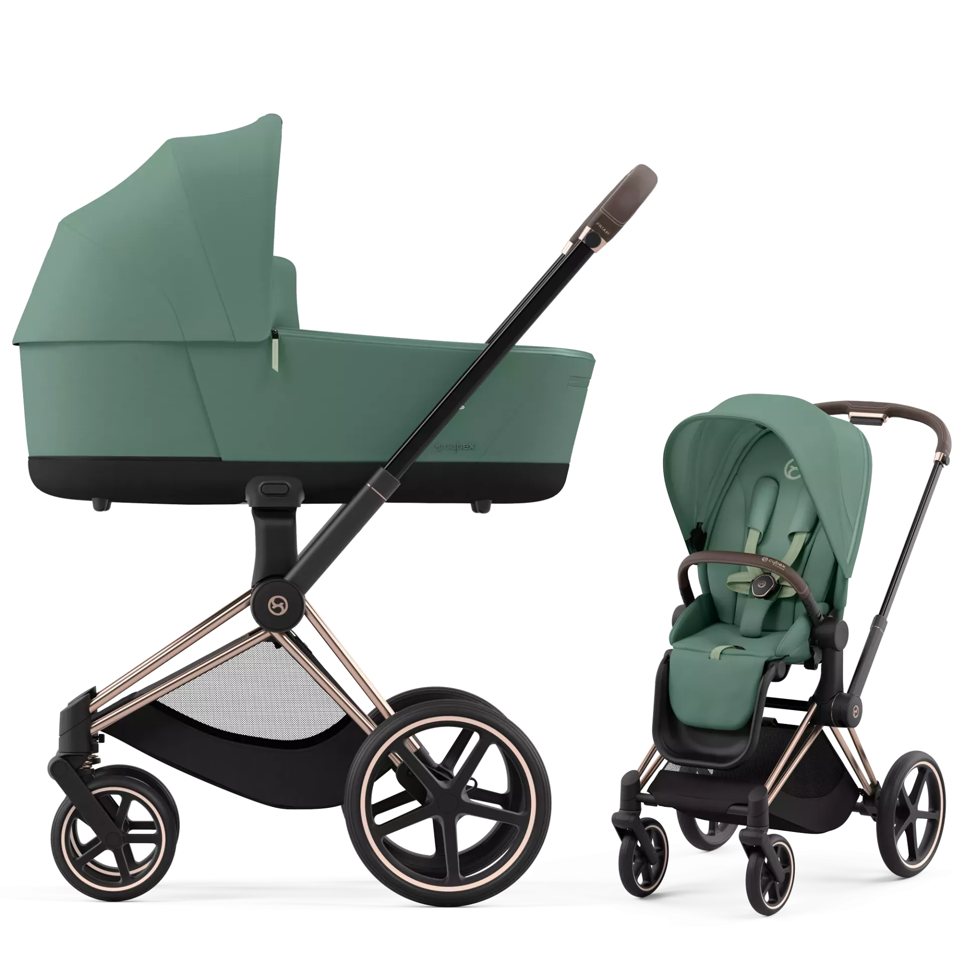 Cybex Priam 4.0 - 2w1 | Leaf Green (Rosegold Frame)