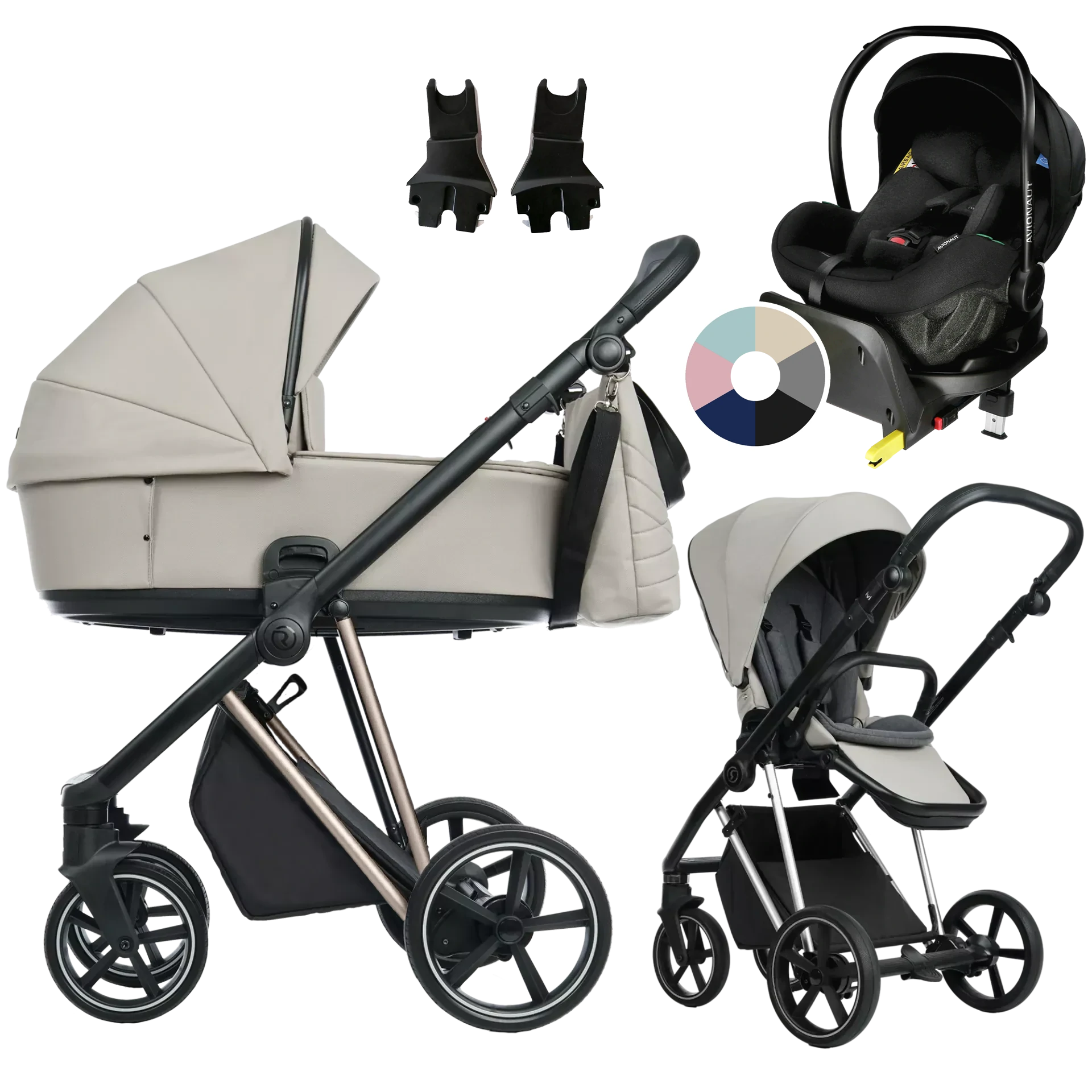 Roan Ivi 2.0 + Avionaut Pixel Pro 2.0 C + baza IQ Orbit +GRATIS - 4w1 | Sesame Champagne