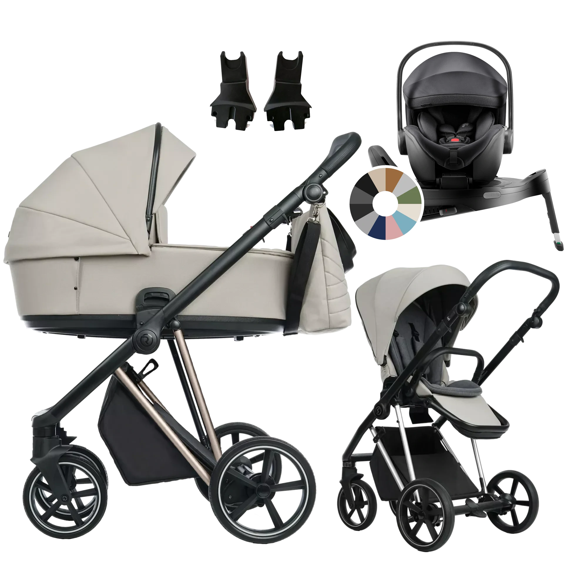 Roan Ivi 2.0 + Britax Römer Baby-Safe Pro + baza Vario 5Z +GRATIS - 4w1 | Sesame Champagne