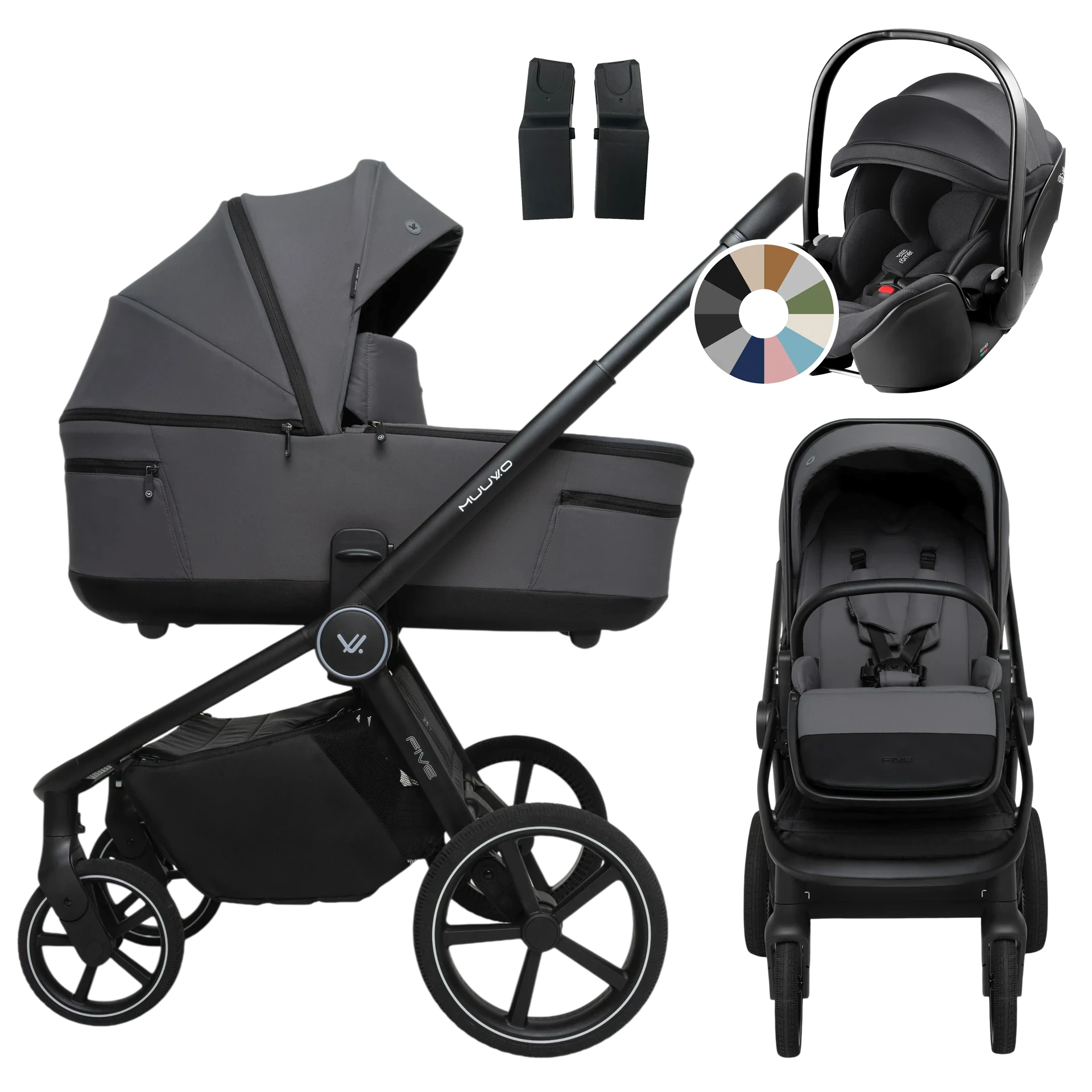 Muuvo Five + Britax Römer Baby-Safe Pro +GRATIS - 3w1 | Iron Graphite