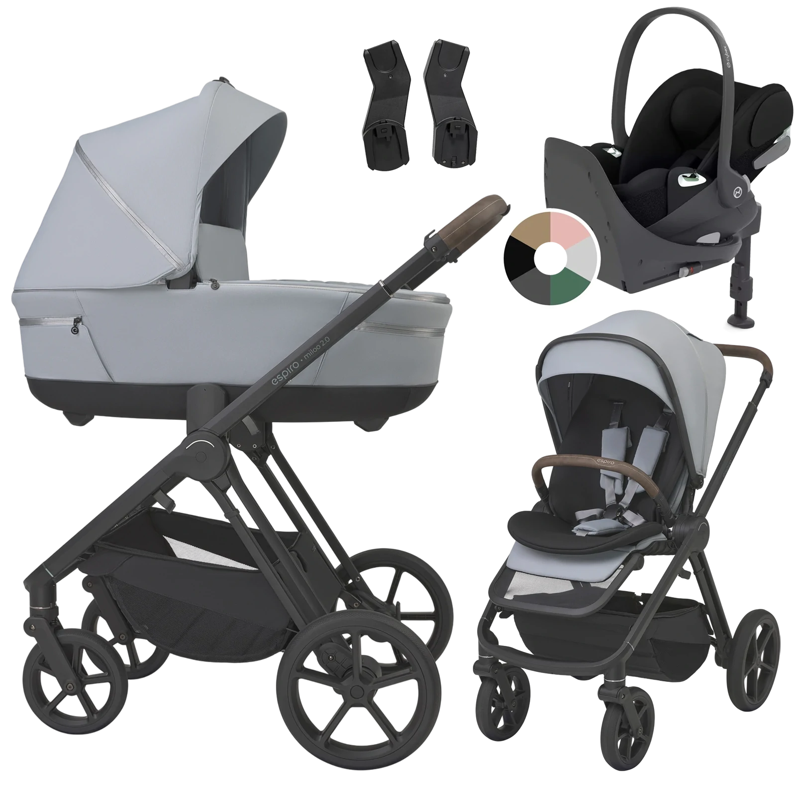 Espiro Miloo 2.0 + Cybex Cloud T i-Size + baza T +GRATIS - 4w1 | 303 Unique Dove