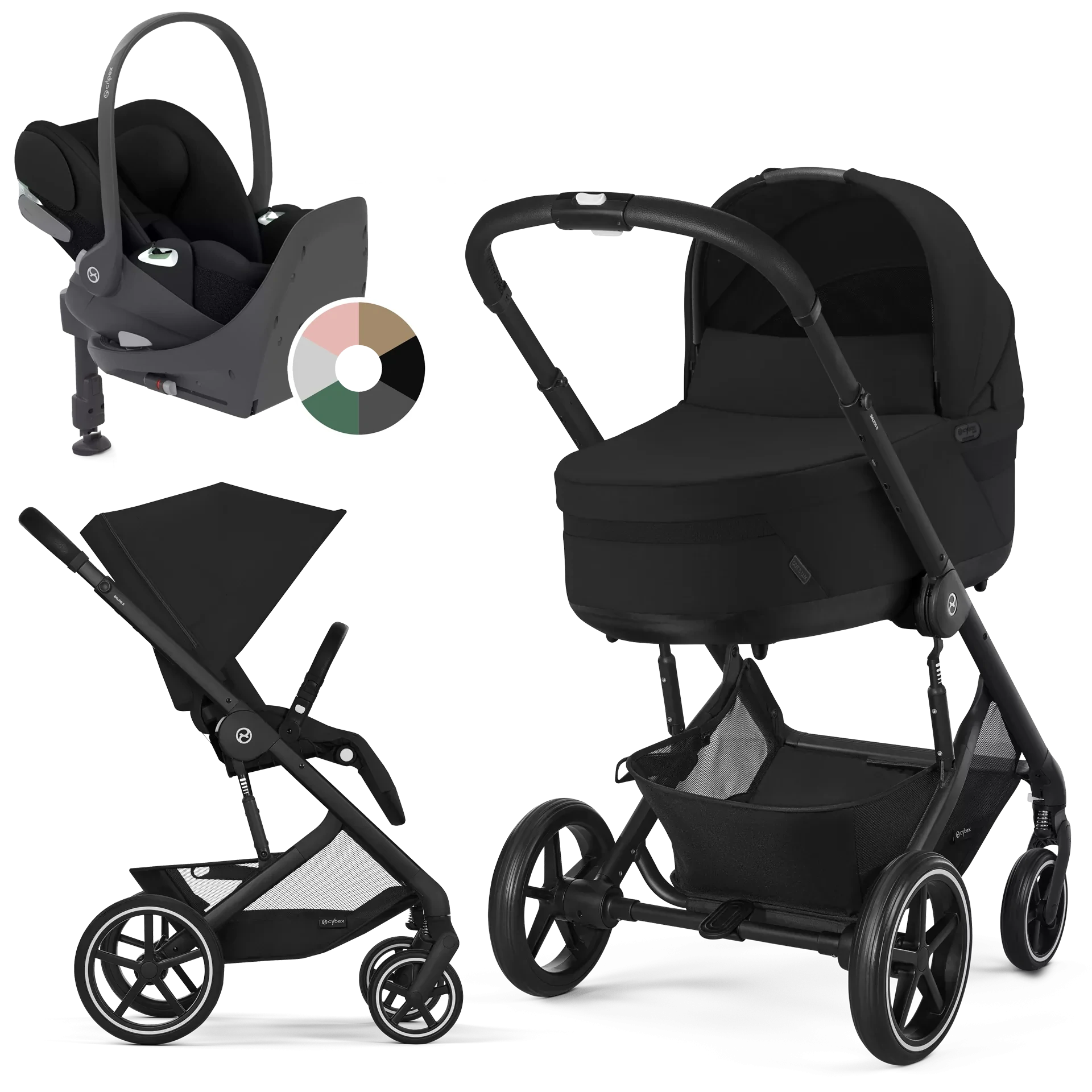 Cybex Balios S Lux + Cybex Cloud T i-Size + baza T - 4w1 | Moon Black