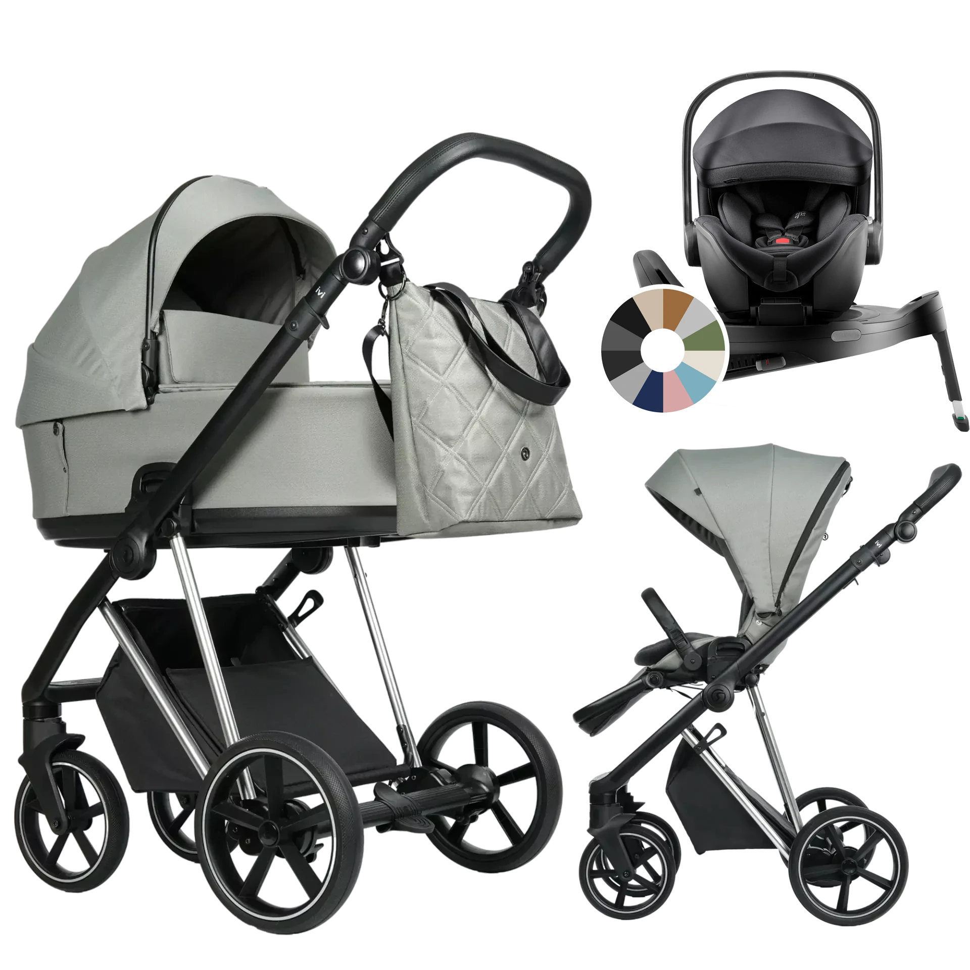 Roan Ivi 2.0 + Britax Römer Baby-Safe Pro + baza Vario 5Z +GRATIS - 4w1 | Tea Leaf