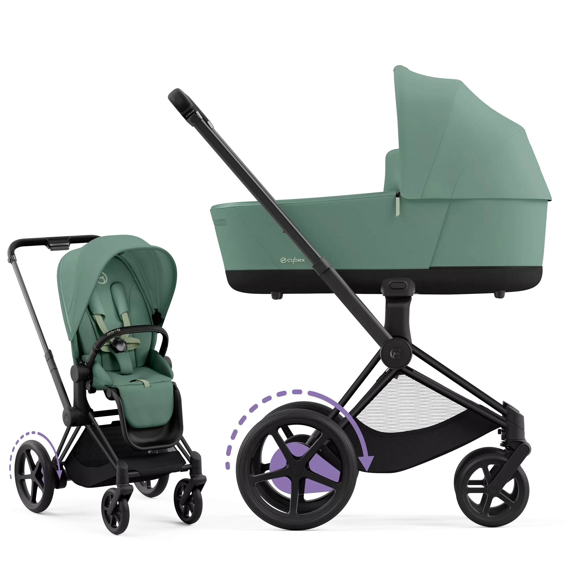 Cybex e-Priam 4.0 - 2w1 | Leaf Green (Matt Black Frame)