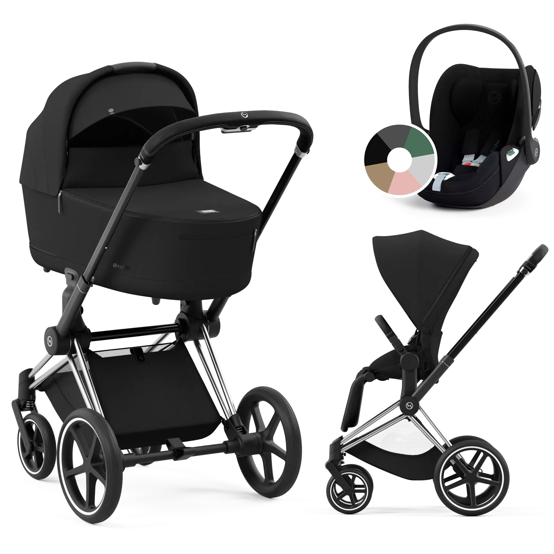 Cybex Priam 4.0 + Cybex Cloud T i-Size - 3w1 | Sepia Black (Chrome Black Frame)