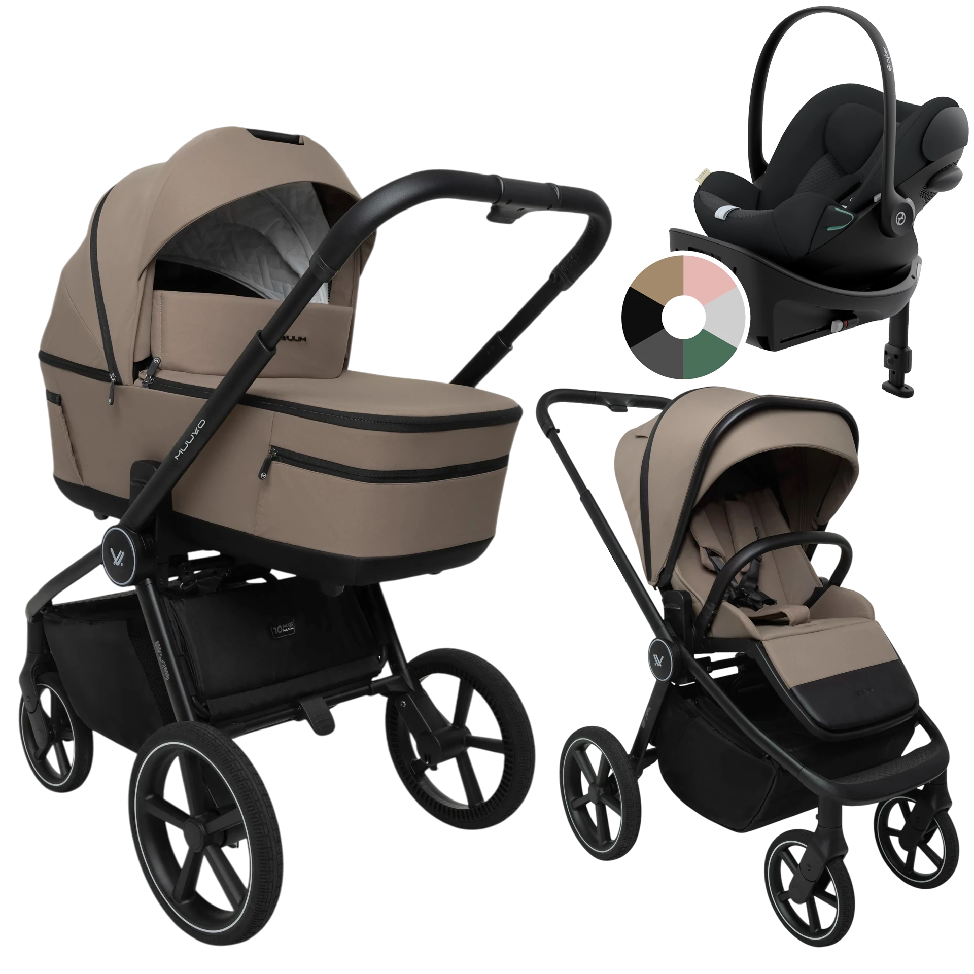 Muuvo Five + Cybex Cloud G + baza G +GRATIS - 4w1 | Mokka