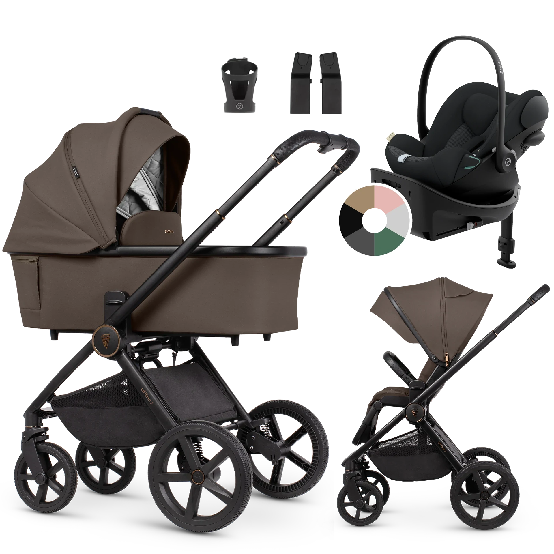 Venicci Upline 2 + Cybex Cloud G + baza G +AKCESORIA - 4w1 | Brownie Venicci Upline 2 + Cybex Cloud G + baza G +AKCESORIA - 4w1 | Brownie