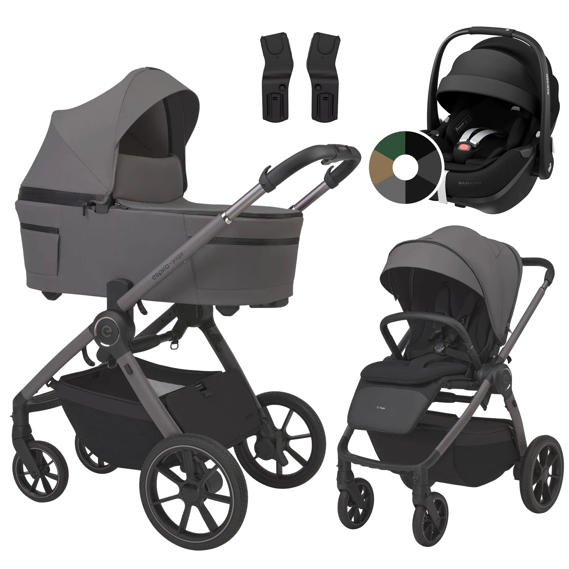 Espiro Yoga 2025 + Maxi-Cosi Pebble 360 Pro2 +GRATIS - 3w1 | 217 Gray Zen