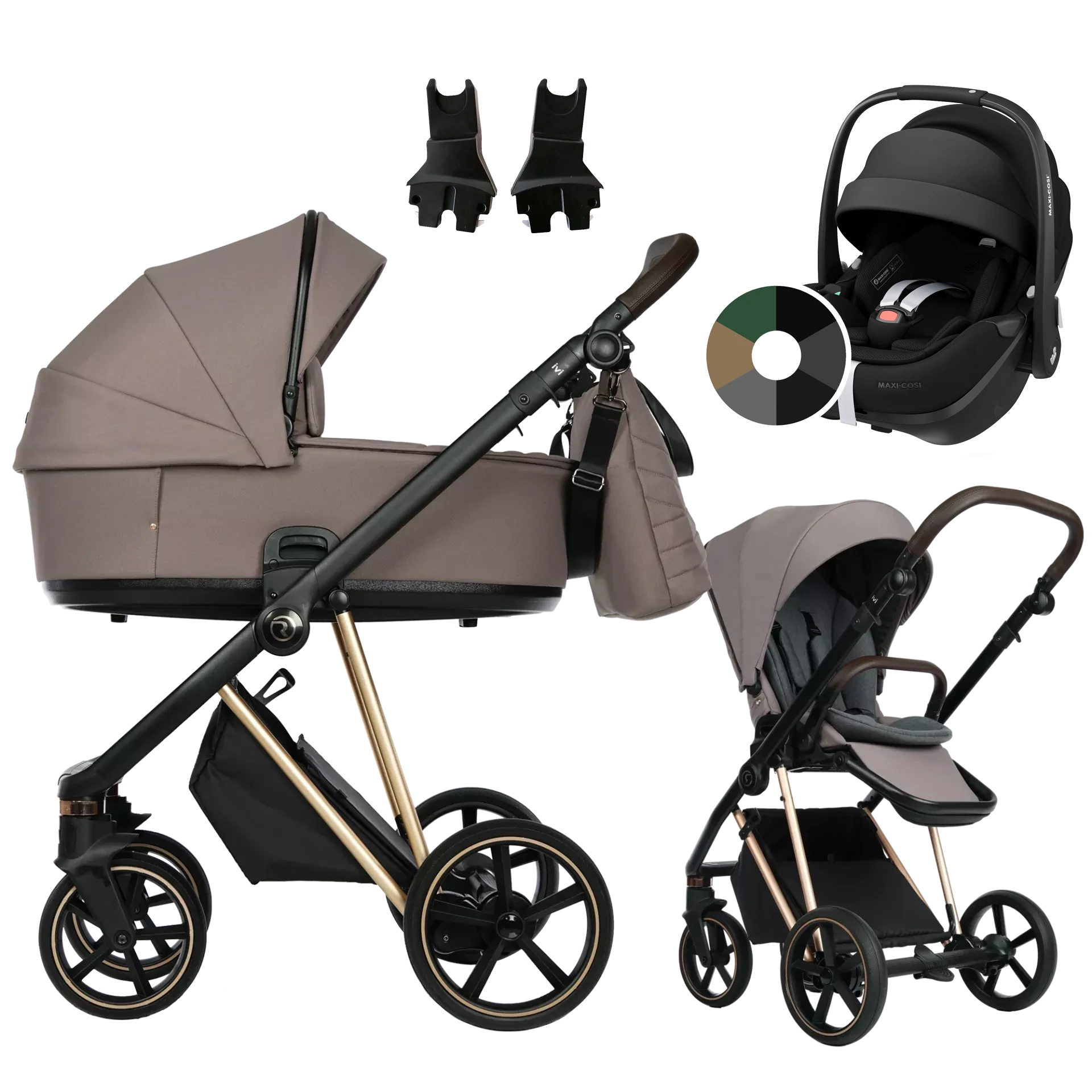 Roan Ivi 2.0 + Maxi-Cosi Pebble 360 Pro2 +GRATIS - 3w1 | Cocoa Rosegold