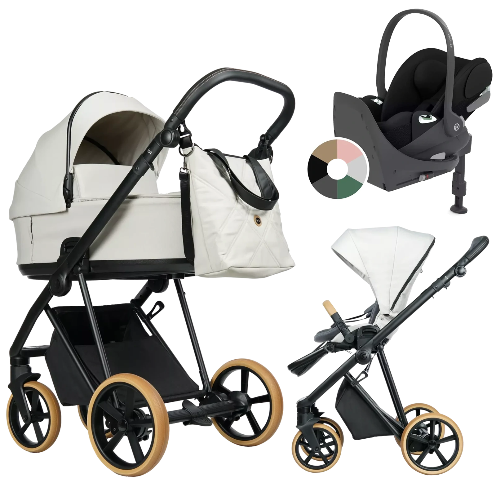 Roan Ivi 2.0 Vintage + Cybex Cloud T + baza T + GRATIS - 4w1 | Marzipan