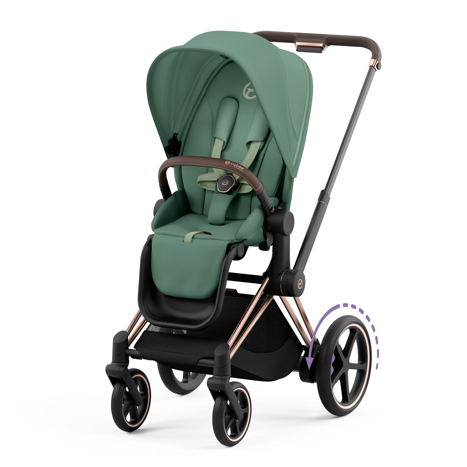 Cybex e-Priam 4.0 - 2w1 | Leaf Green (Rosegold Frame)