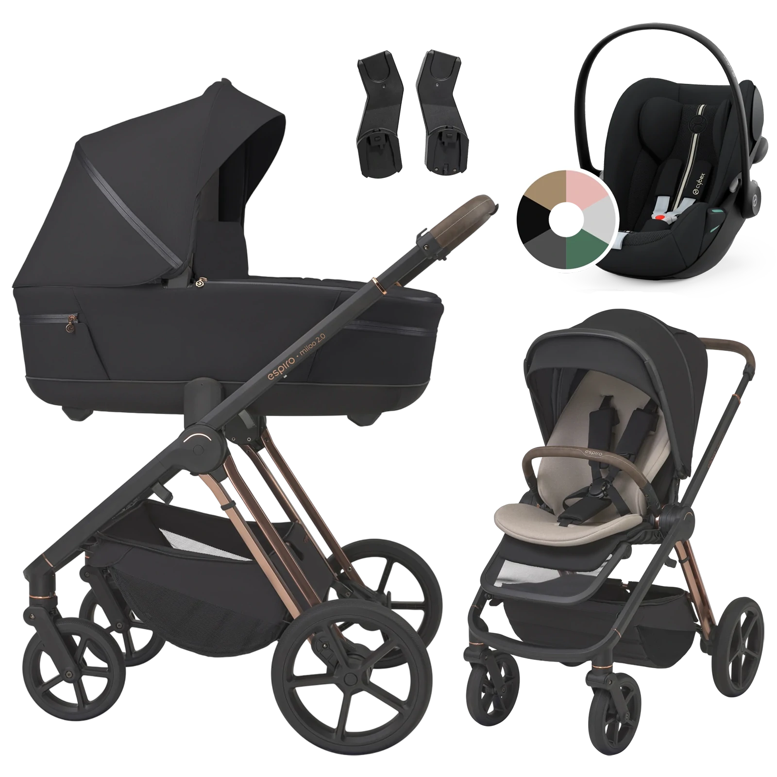Espiro Miloo 2.0 + Cybex Cloud G i-Size +GRATIS - 3w1 |  310 Diamond Black