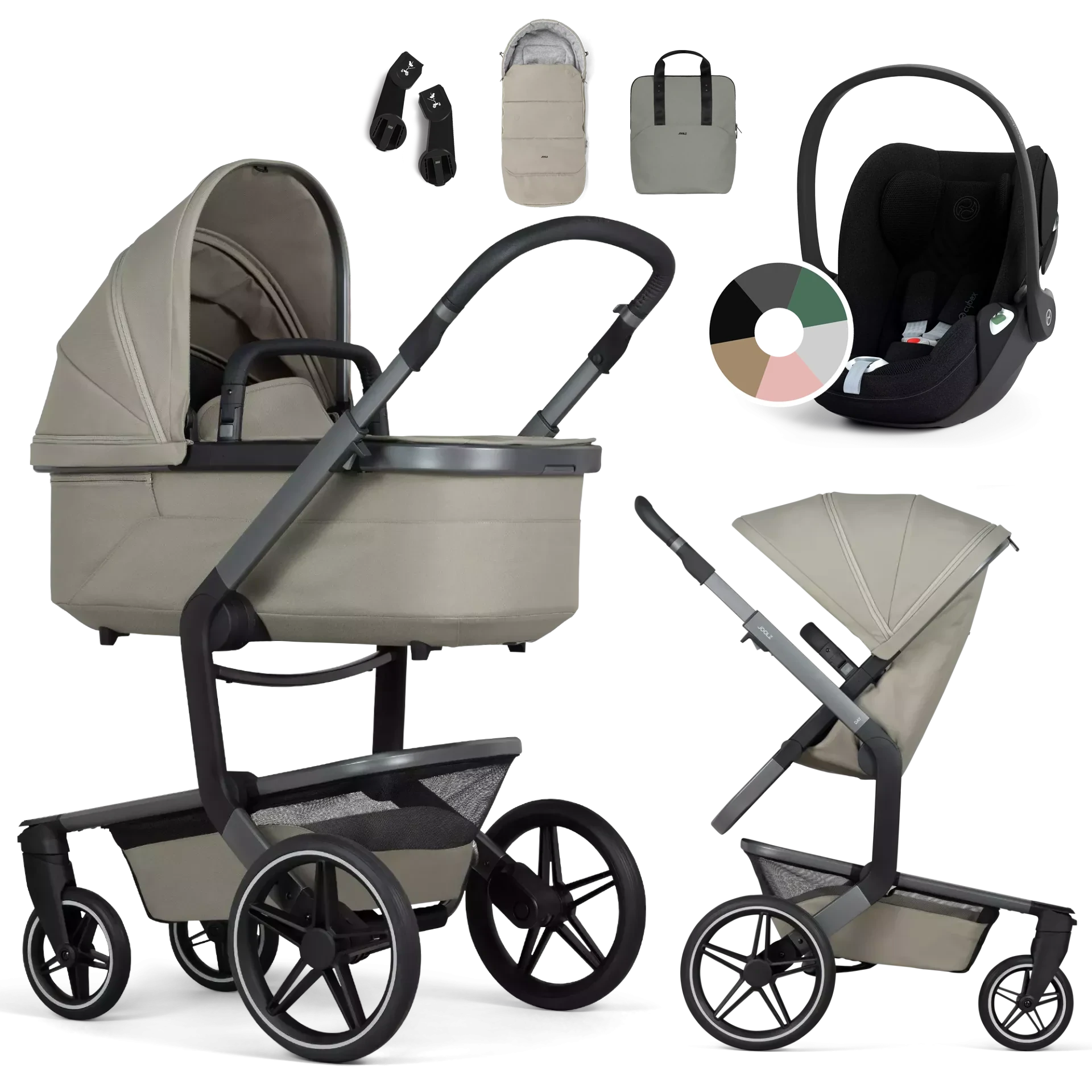 Joolz Day5 + Cybex Cloud T i-Size +GRATISY - 3w1 | Sage Green