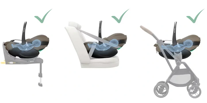 maxi-cosi pebble 360 pro2 zestaw pozycja leżąca