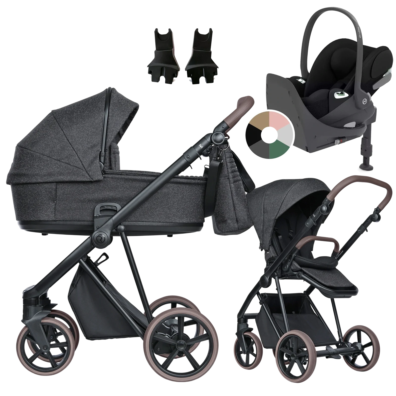 Roan Ivi 2.0 Vintage + Cybex Cloud T + baza T + GRATIS - 4w1 | Pixel Dark