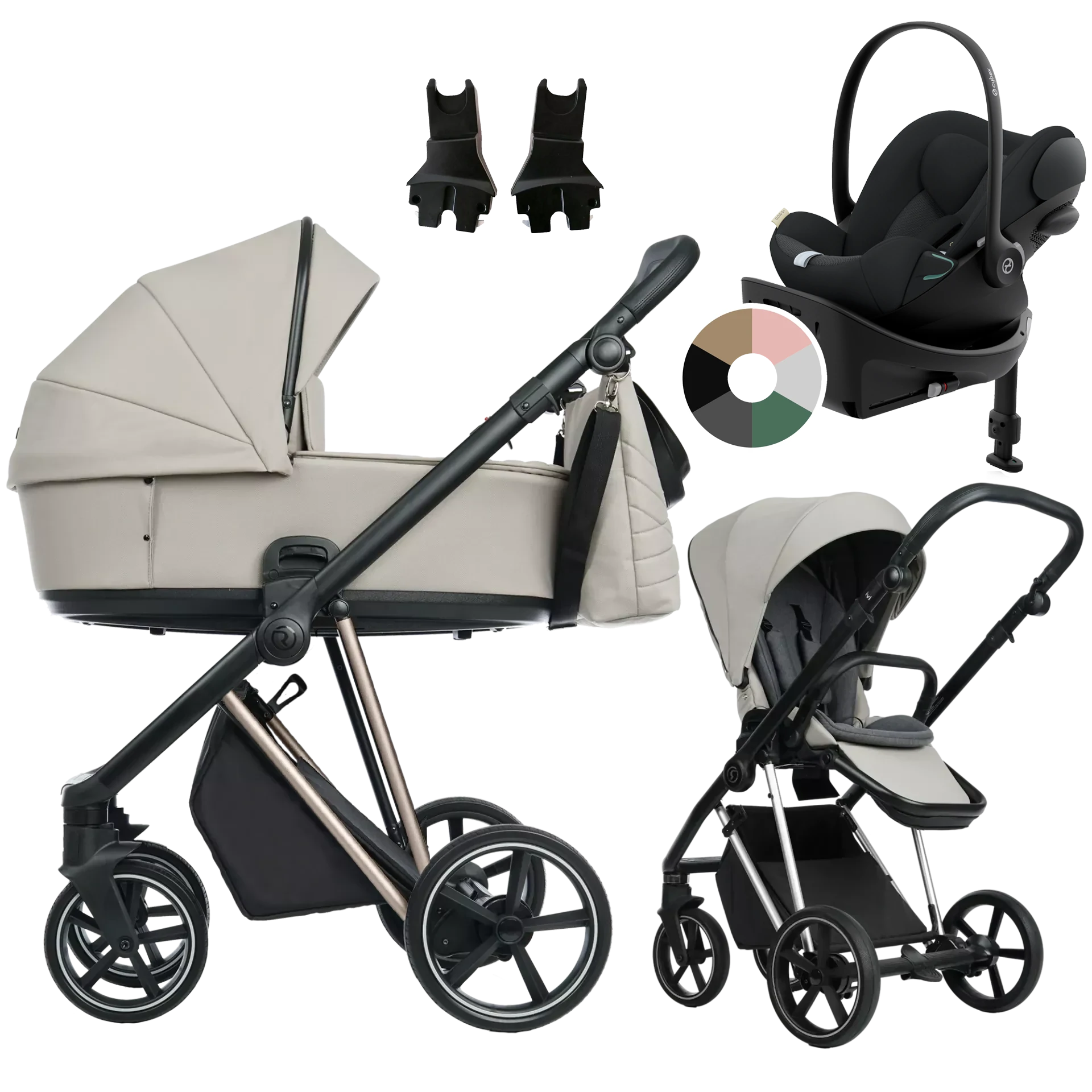 Roan Ivi 2.0 + Cybex Cloud G + baza G +GRATIS - 4w1 | Sesame Champagne