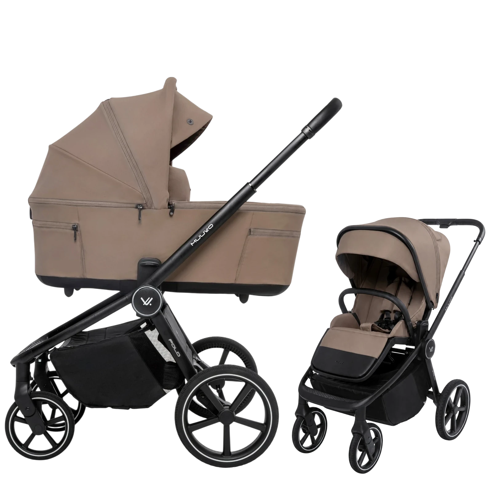 Muuvo Fold + GRATIS - wózek 2w1 | Mokka