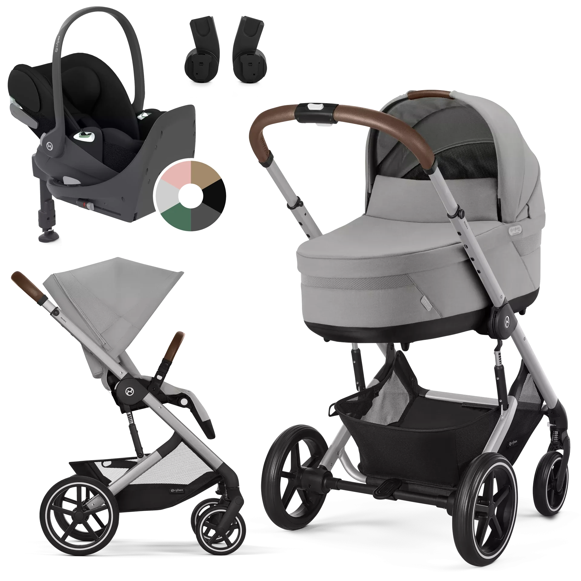 Cybex Balios S Lux + Cybex Cloud T i-Size + baza T - 4w1 | Stone Grey