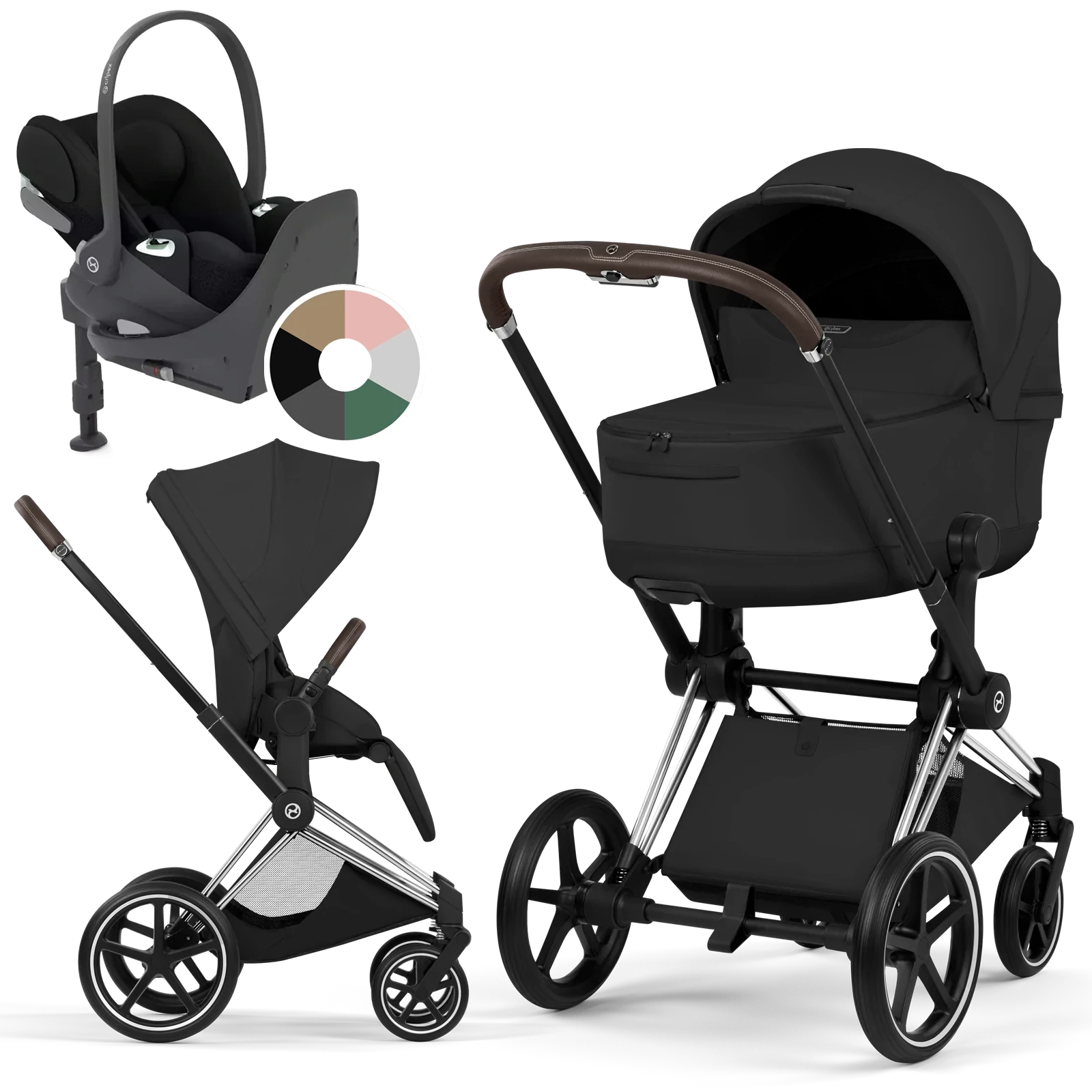 Cybex Priam 5.0 - wózek 4w1 | Sepia Black - Chrome (Style)